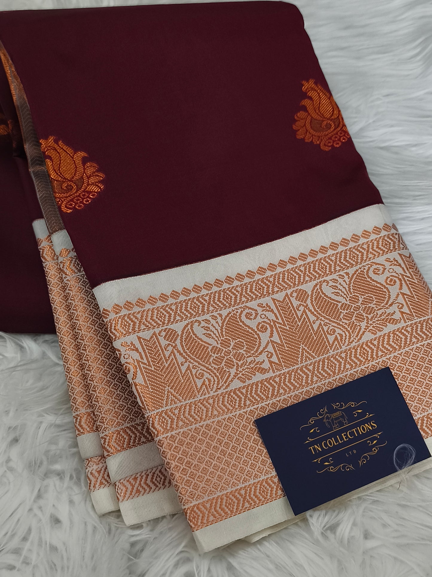 Korvai Premium soft silk saree (Maroon)
