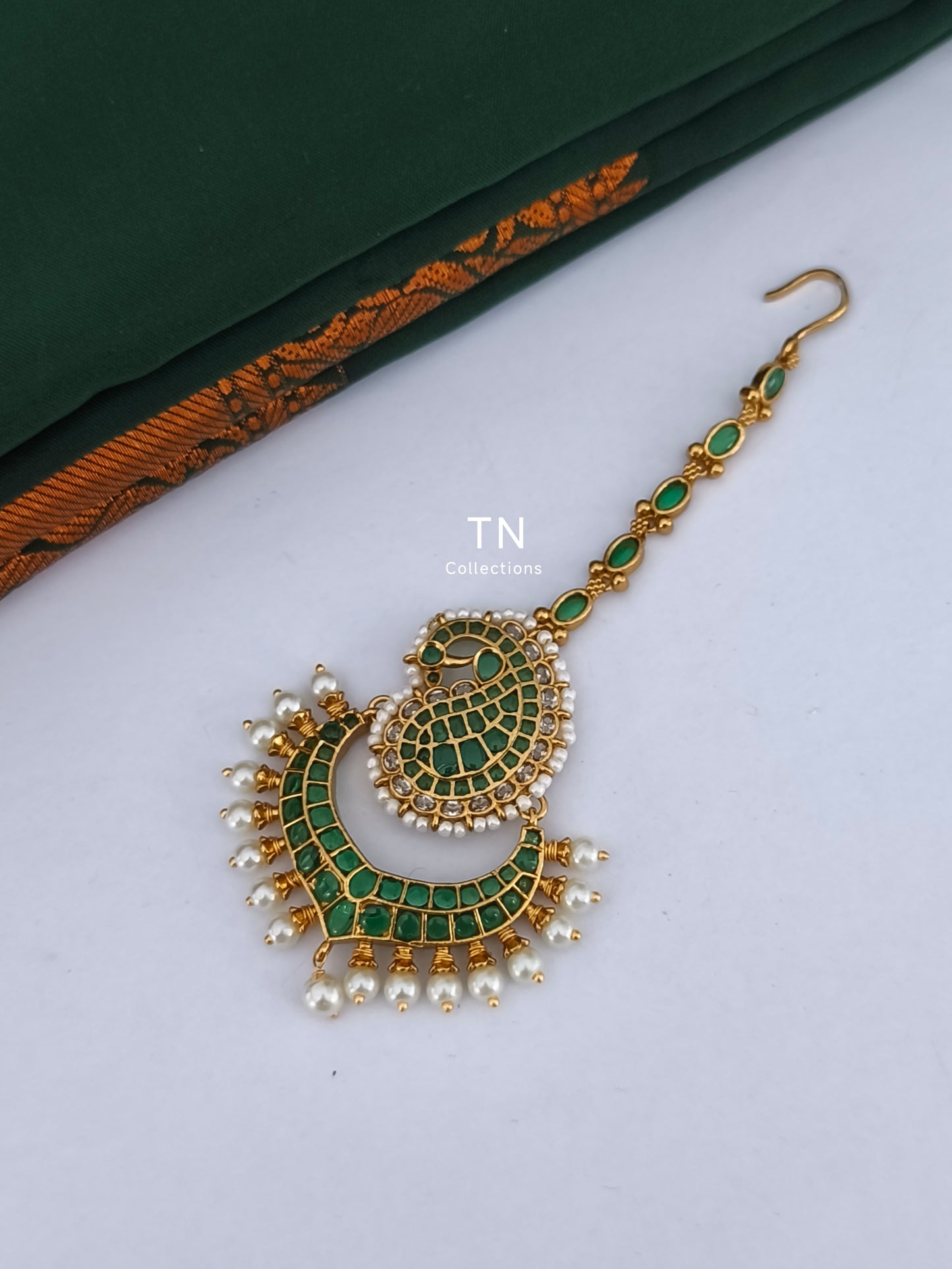 Antique Polish Kemp stone Tikka (Green)