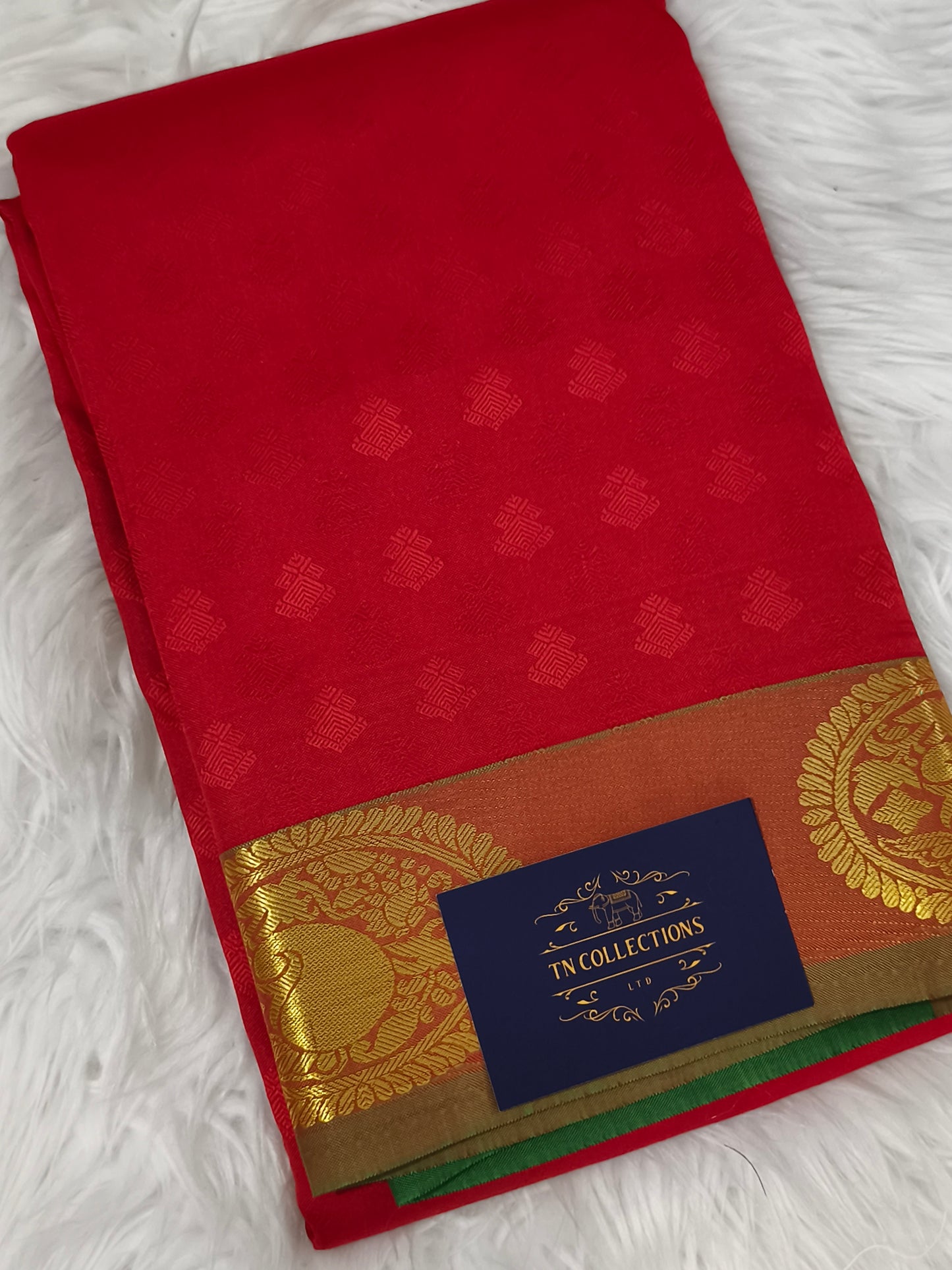 Semi soft silk saree (Red)