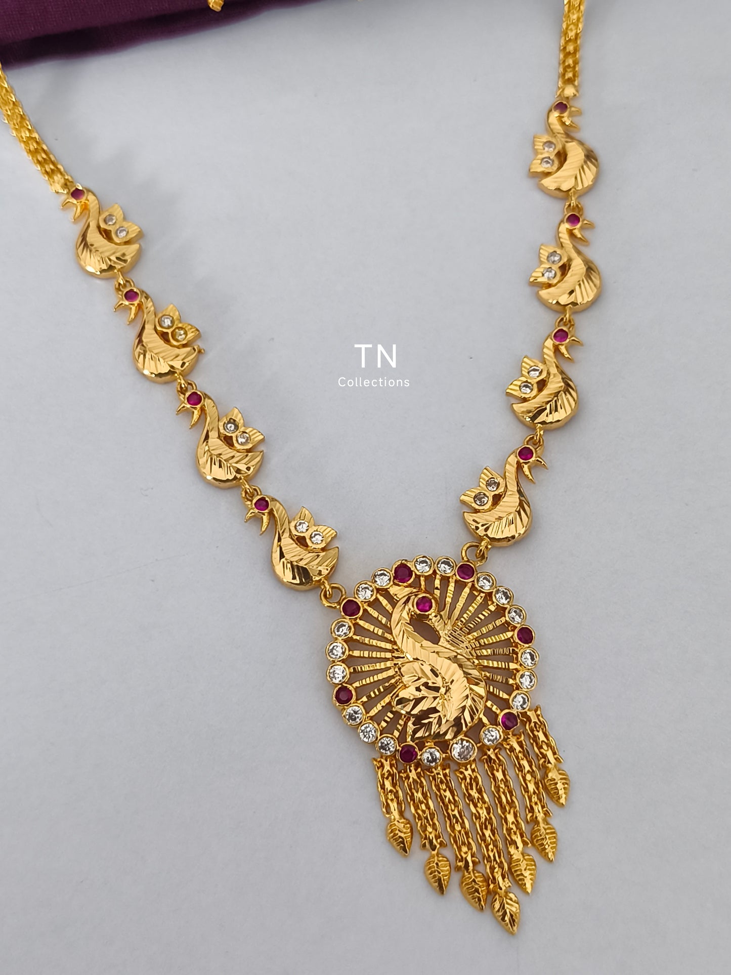 Micro gold plated Peacock Design Necklace Set