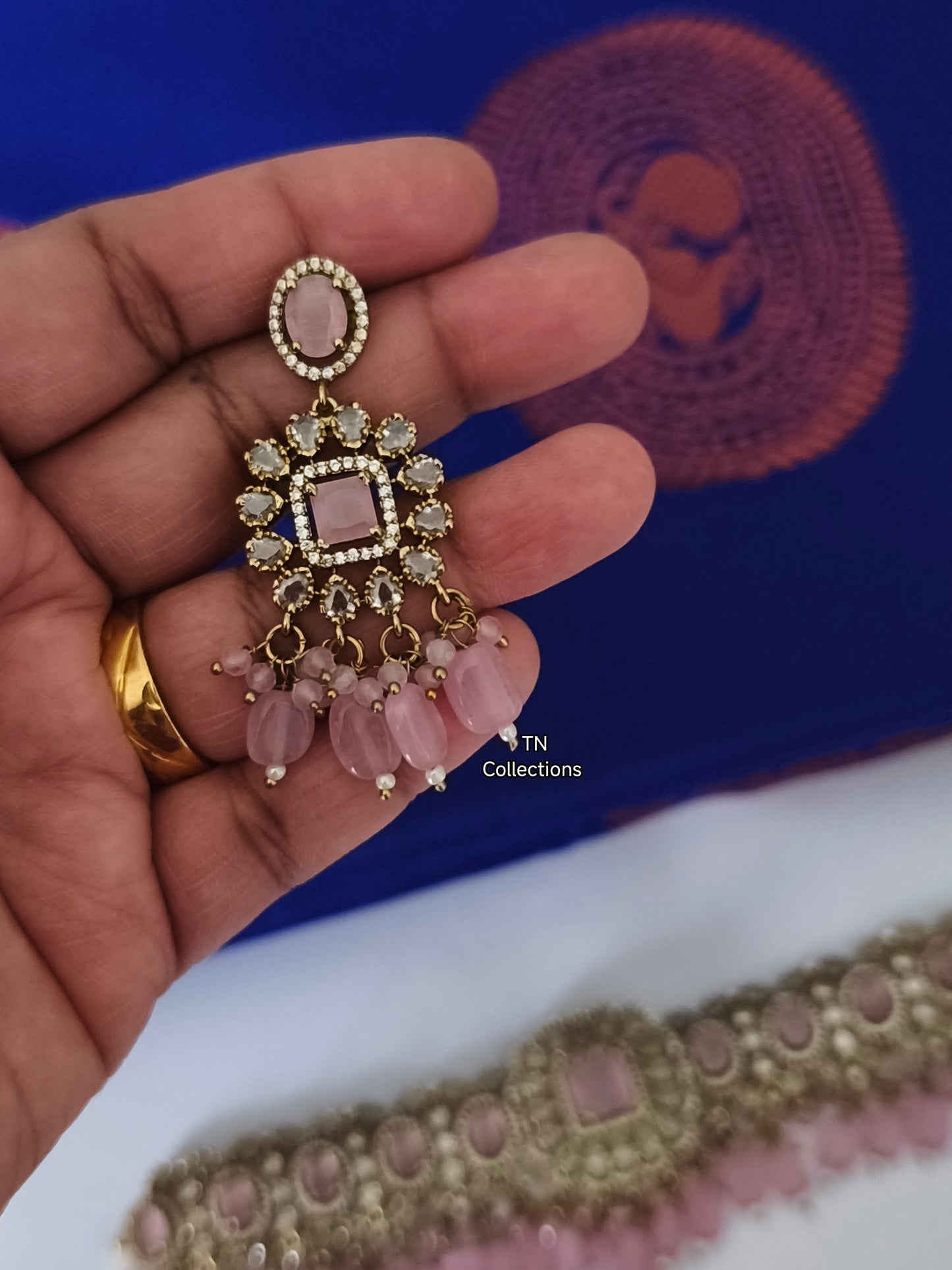 Victorian Polish Pink Choker Necklace Set
