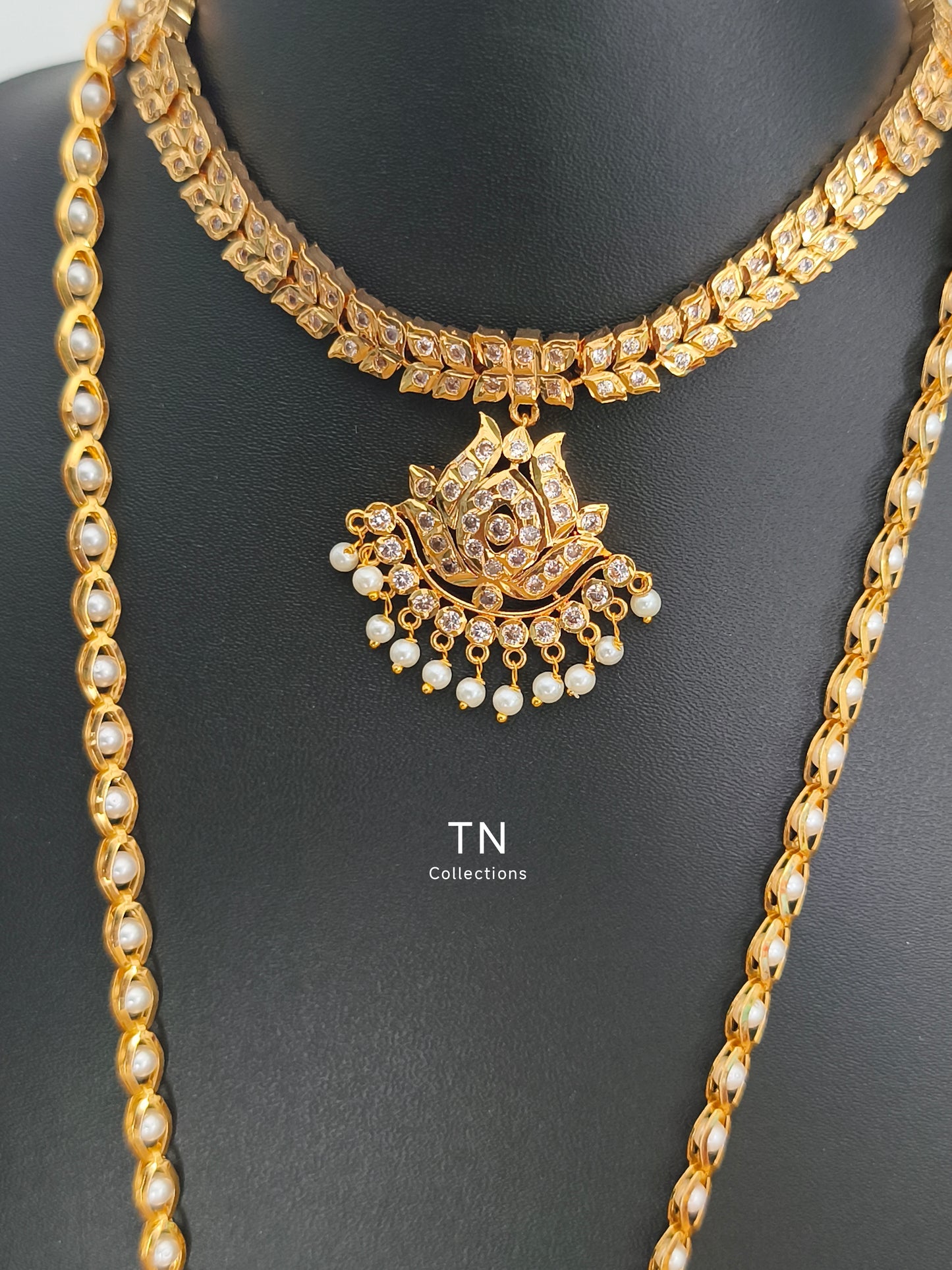 Micro gold plated Lotus Design Semi Bridal Set