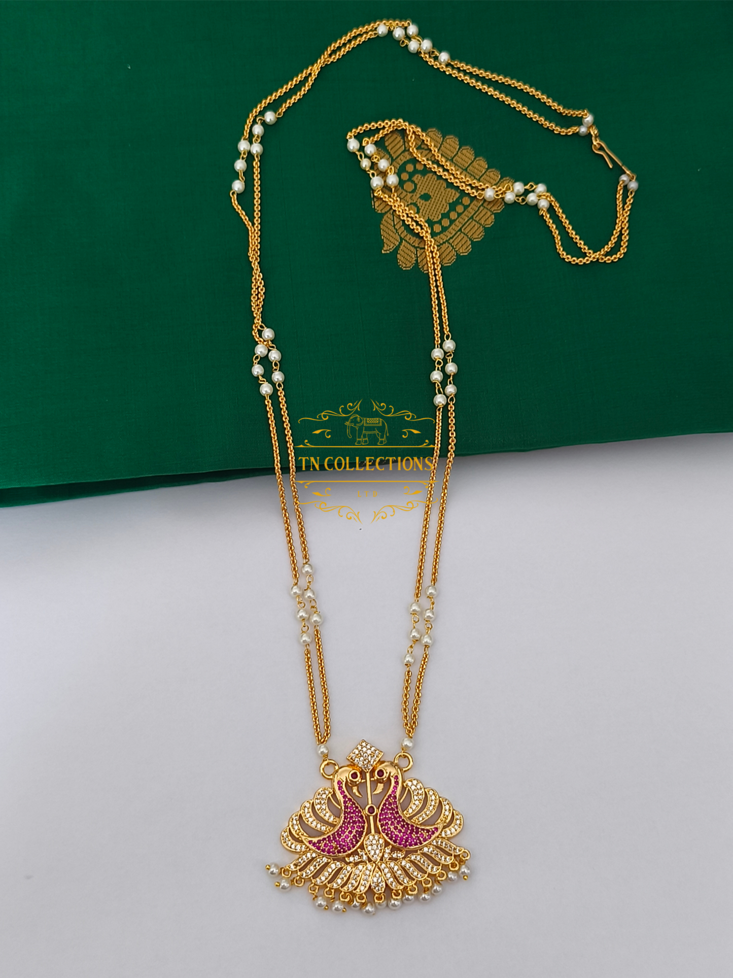 Micro Gold-Plated Traditional Peacock Attiyal Pathakkam Set