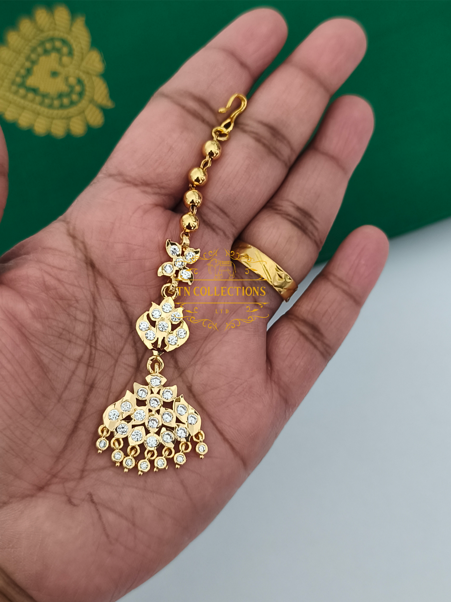 Micro Gold-Plated Tikka (Full white stones)