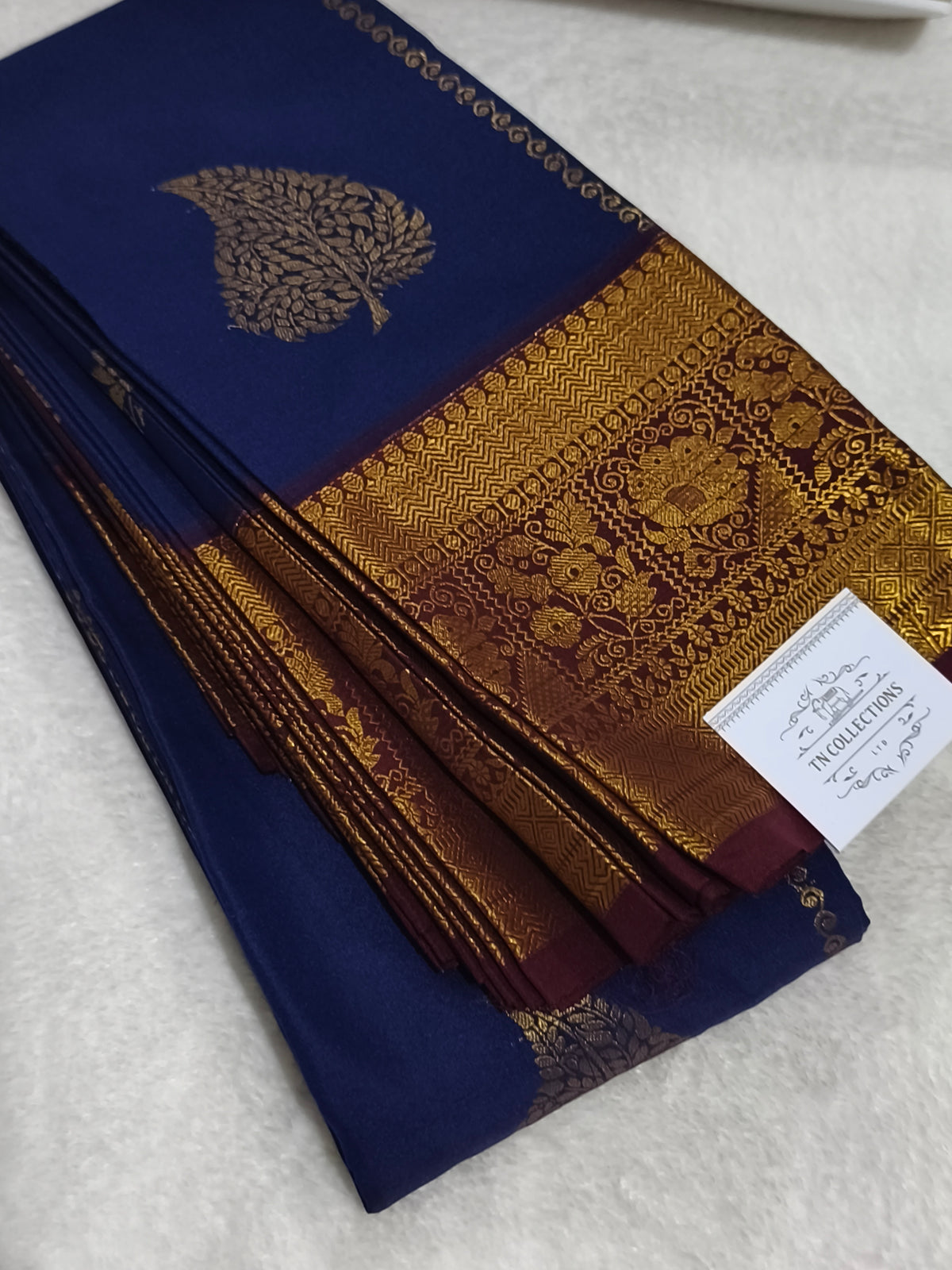 Kanchi Semi Silk Saree with contrast blouse