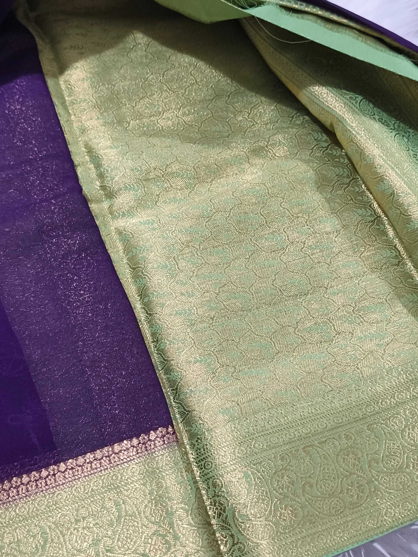 Purple Chiffon Georgette saree