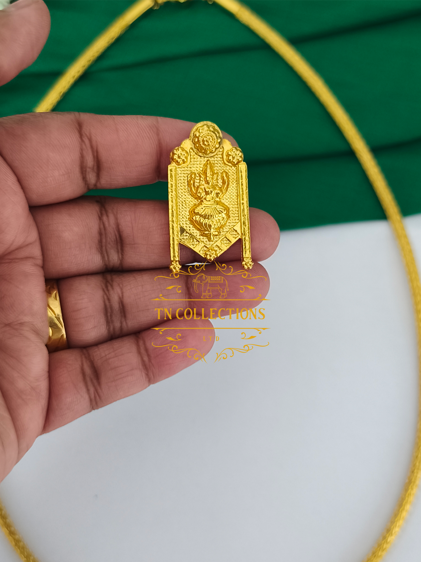 22ct Gold Plated Traditional Hindu Thalikodi with Amman thali & Coins (9-11 Pawn thickness)