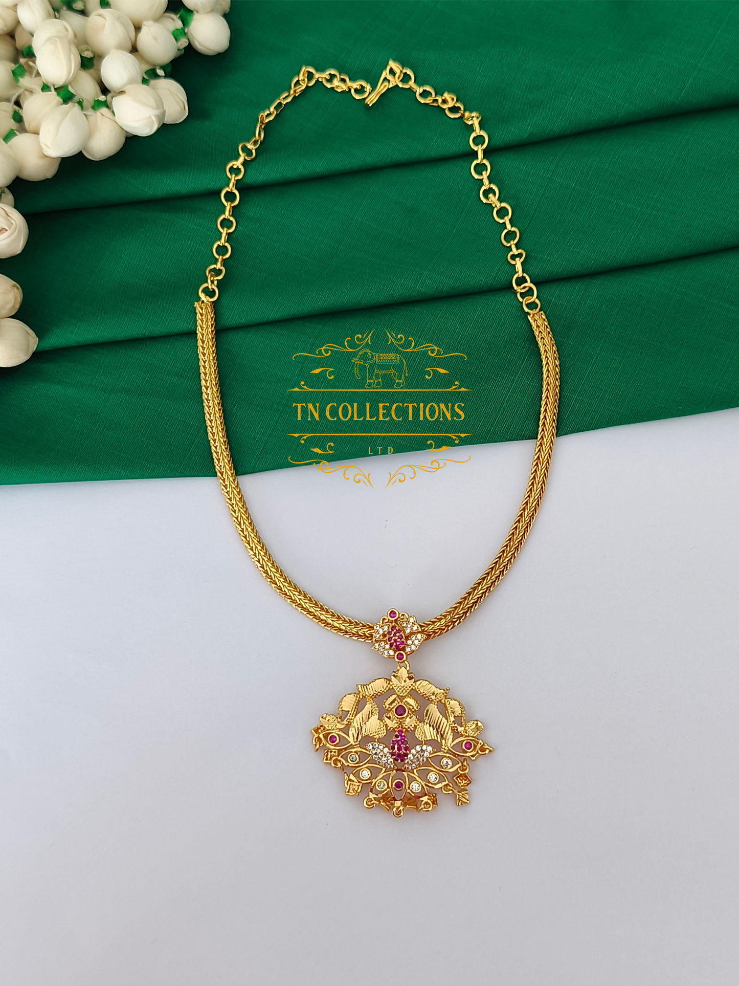 Micro Gold Finish Cz Premium Necklace