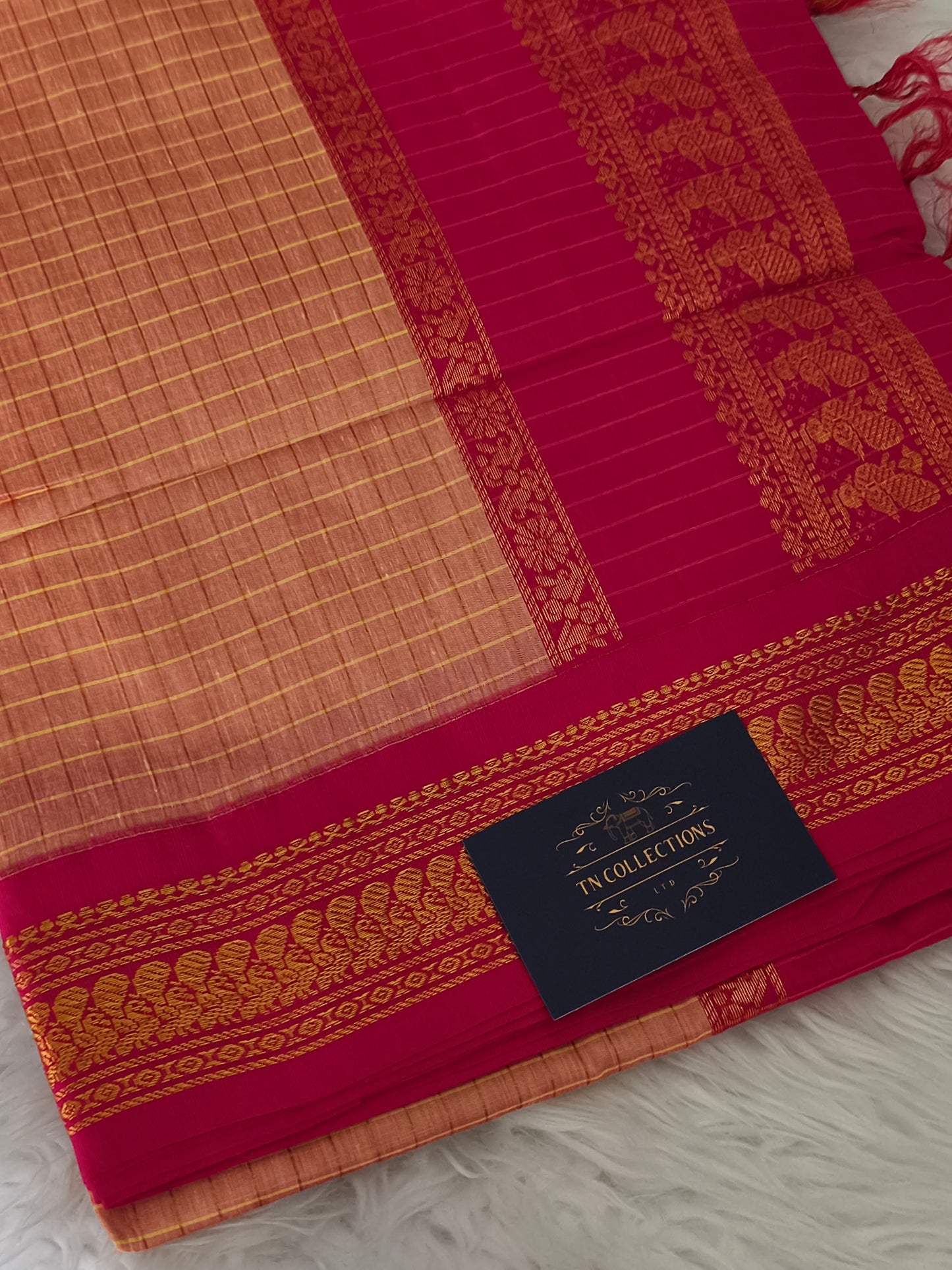 Checked Design Kalyani Cotton Saree