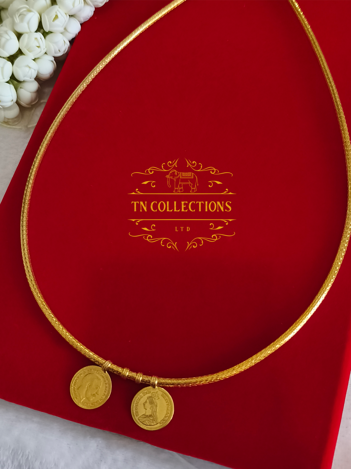 22ct Gold Plated Traditional Hindu Thalikodi with Coins (Approx 7 - 9 Pawn thickness)