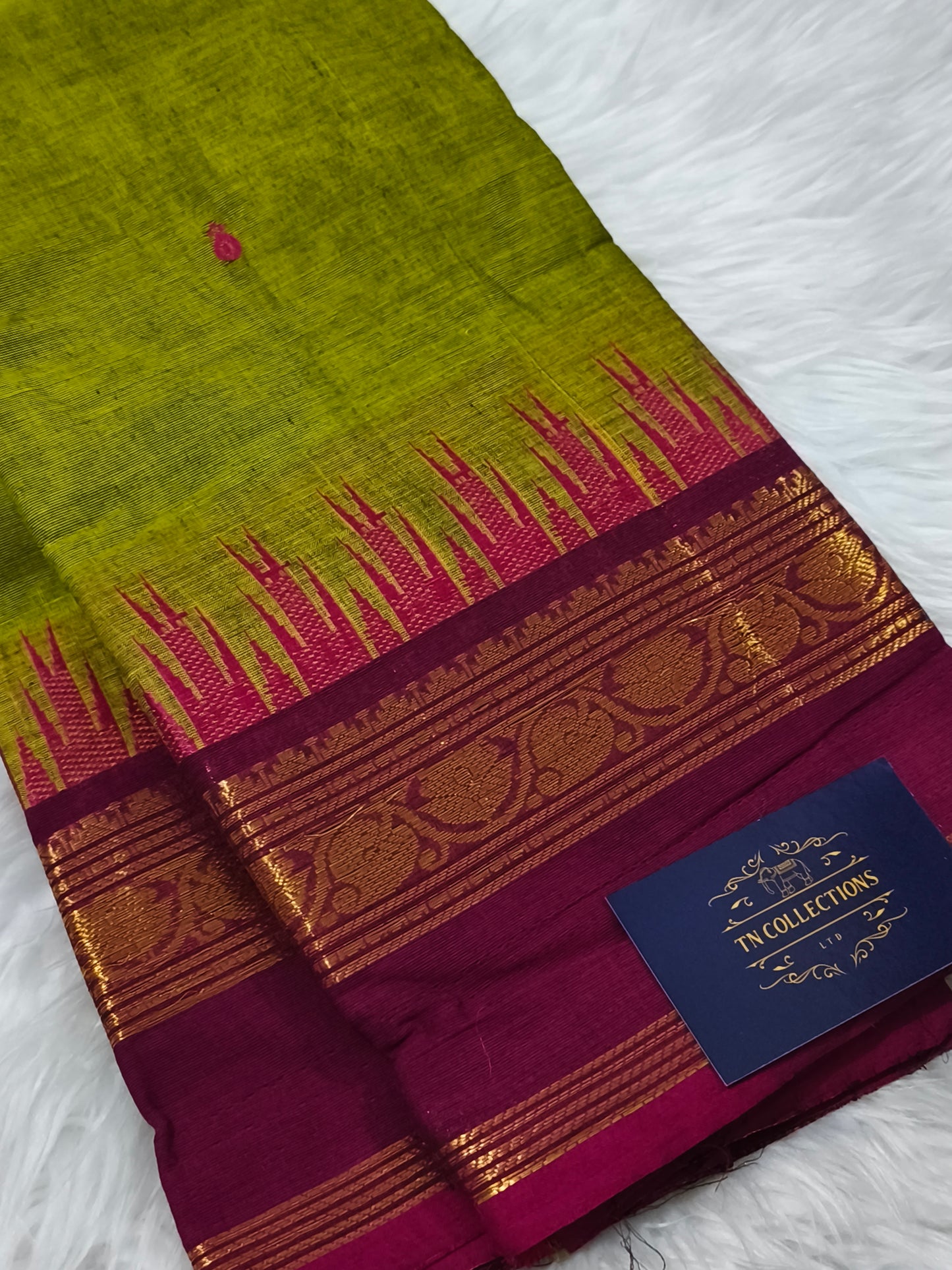 Green Traditional Pure Kanchi Cotton Saree