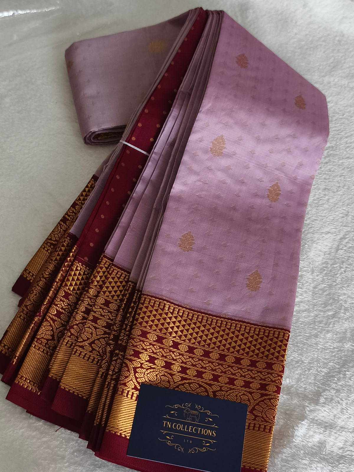Premium kanchi Semi Silk Saree with contrast blouse
