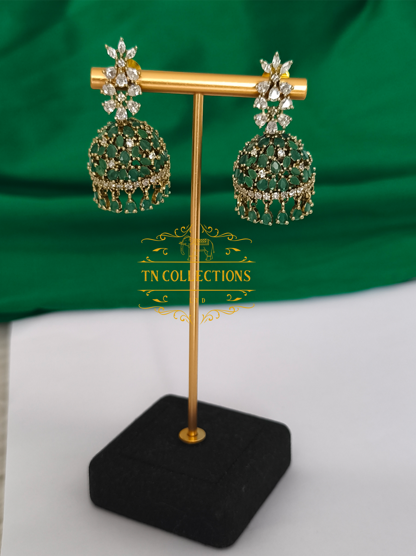 Antique Polish AD Jumka (Emerald Green & White )