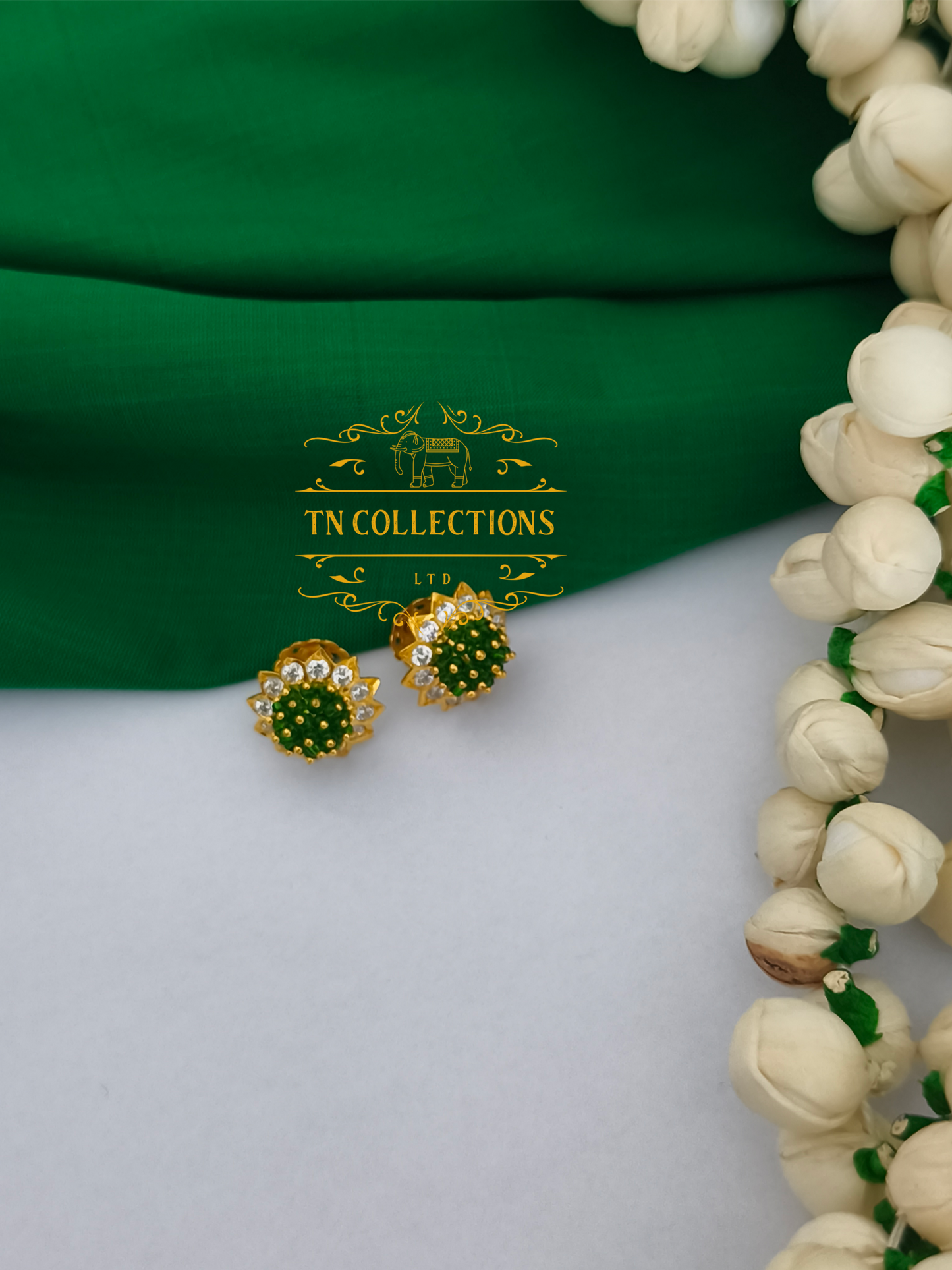 22ct Gold plated Traditional Muthukuviyal Thodu (Green)