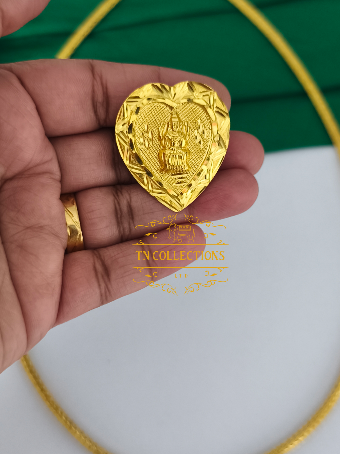 22ct Gold Plated Traditional Hindu Thalikodi with Amman thali & Coins (9-11 Pawn thickness)