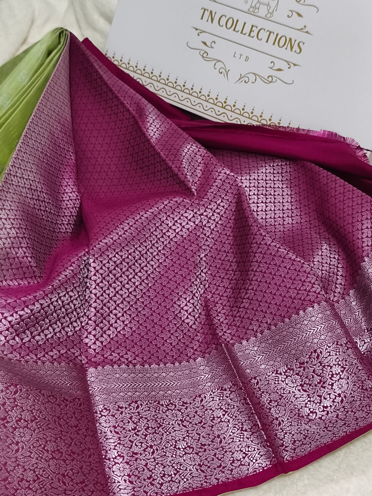 Kanchi Semi silk saree (Silver zari)