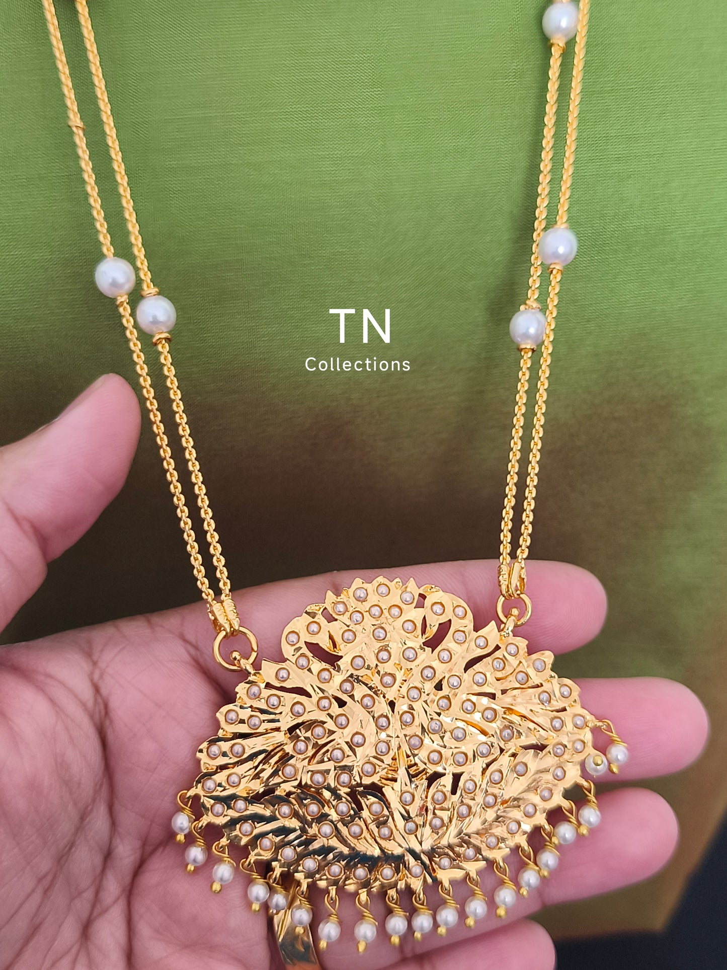 Micro gold plated Traditional shell pearl Pathakkam