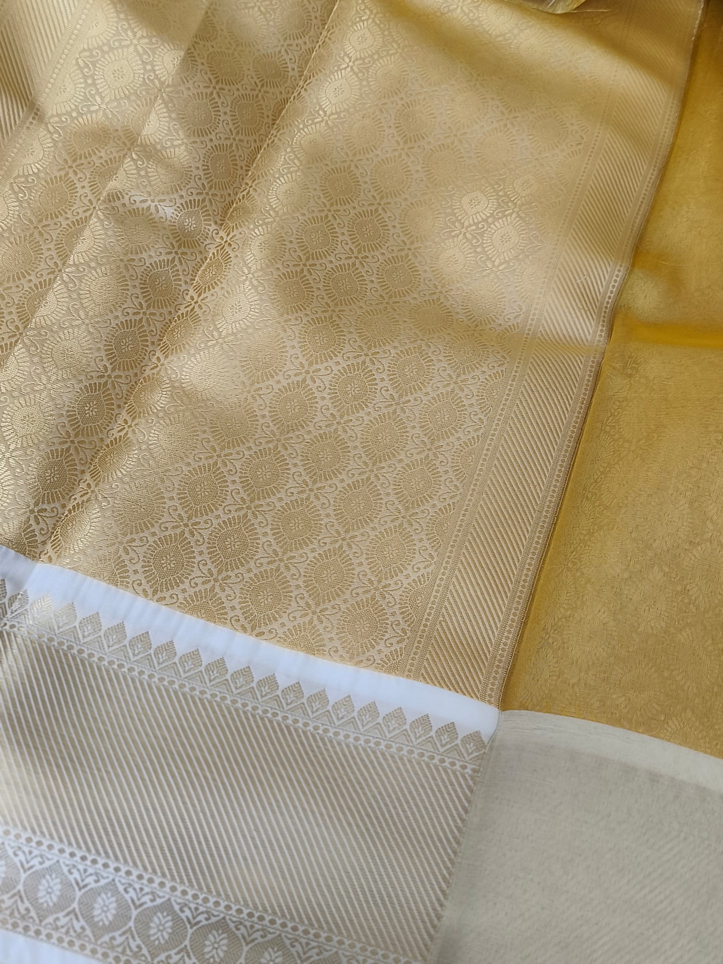 Gold finish Tissue silk saree