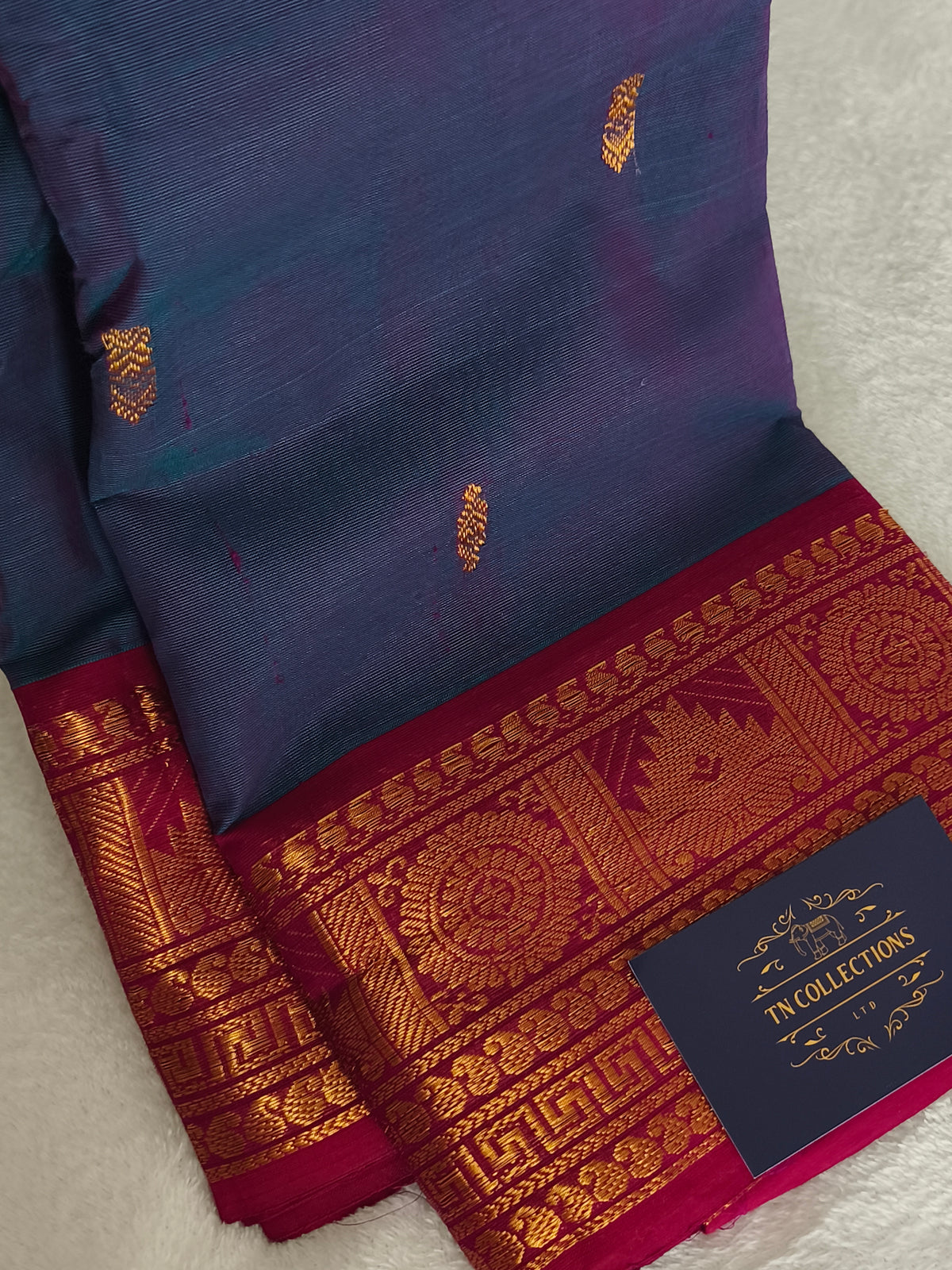 Grand Pure Kanchi Cotton Saree with Rich Pallu (Dual shaded)