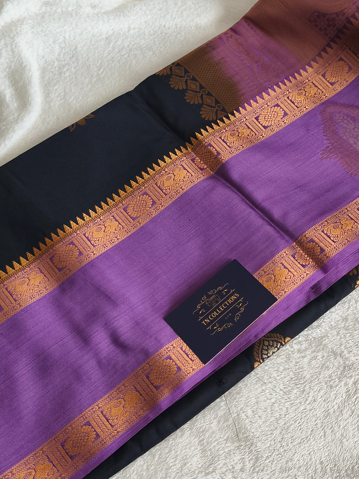 Premium kanchi Silk saree (Black)