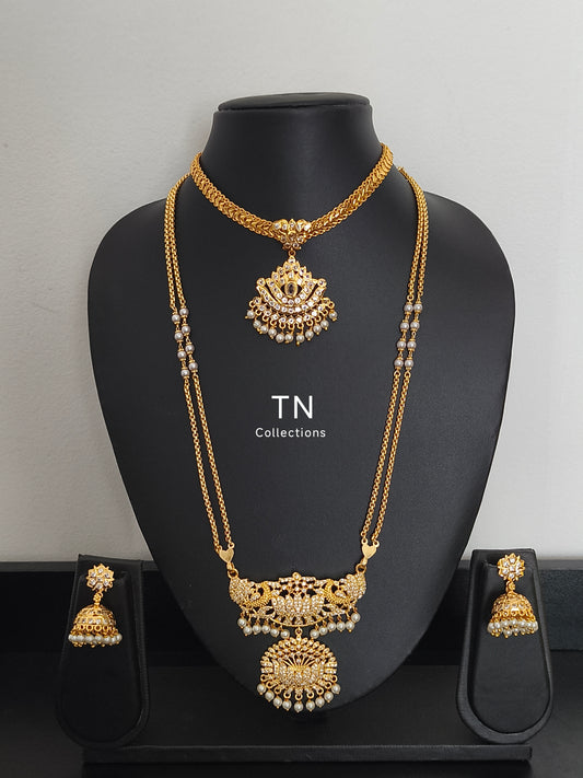 Full white stone Traditional jewellery set