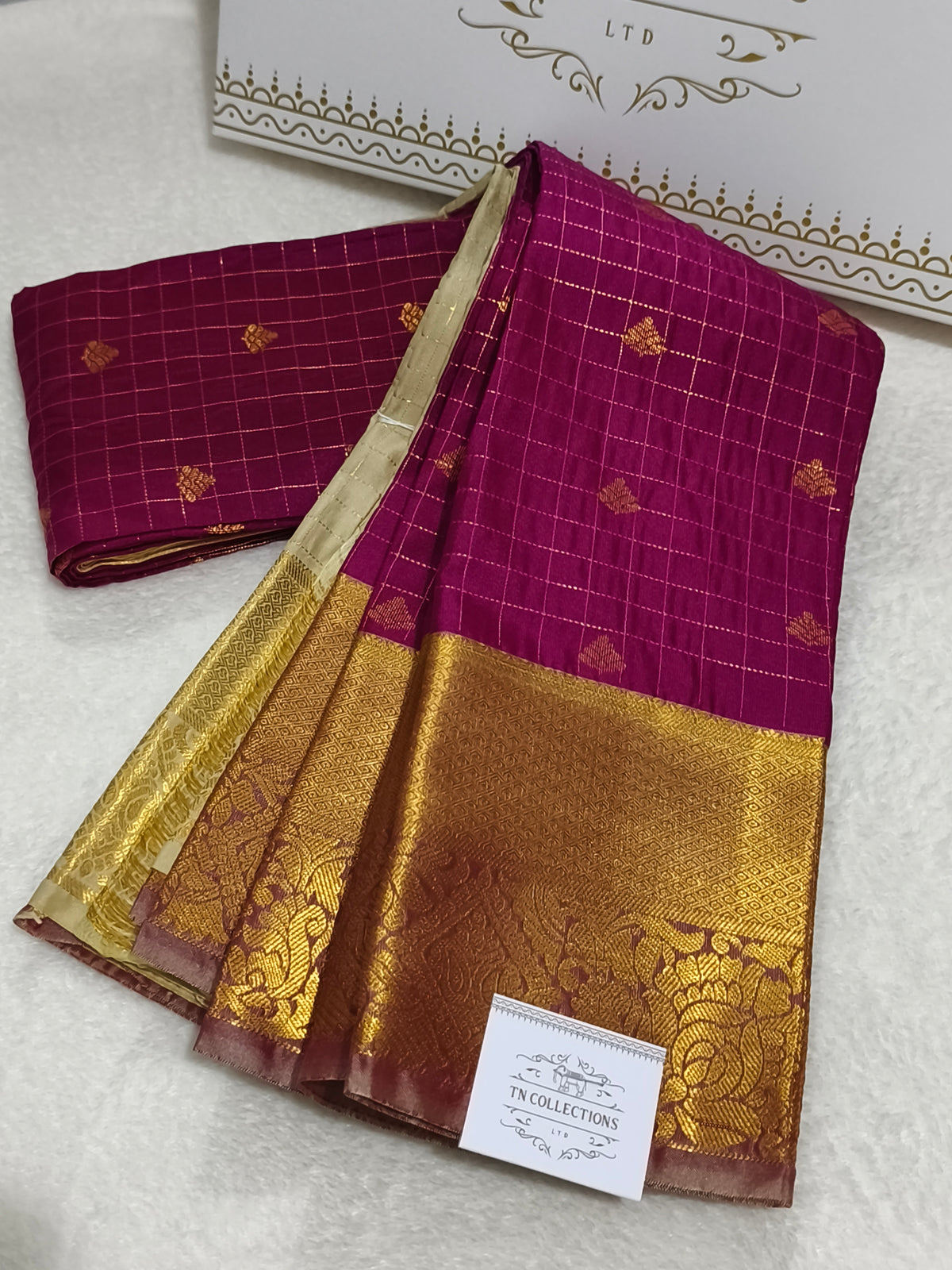 Premium kanchi Checked Semi Silk Saree
