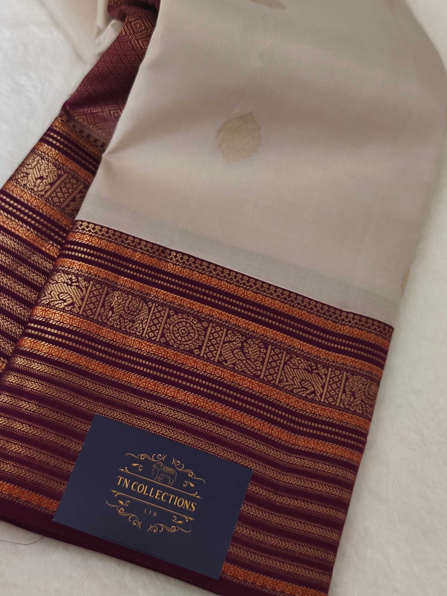 Pure handloom Kanchipuram Silk Saree( Off White)