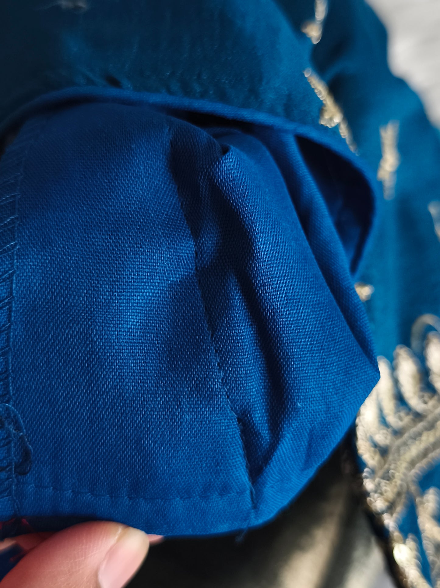 Blue Soft and shiny Space silk saree with Readymade Blouse