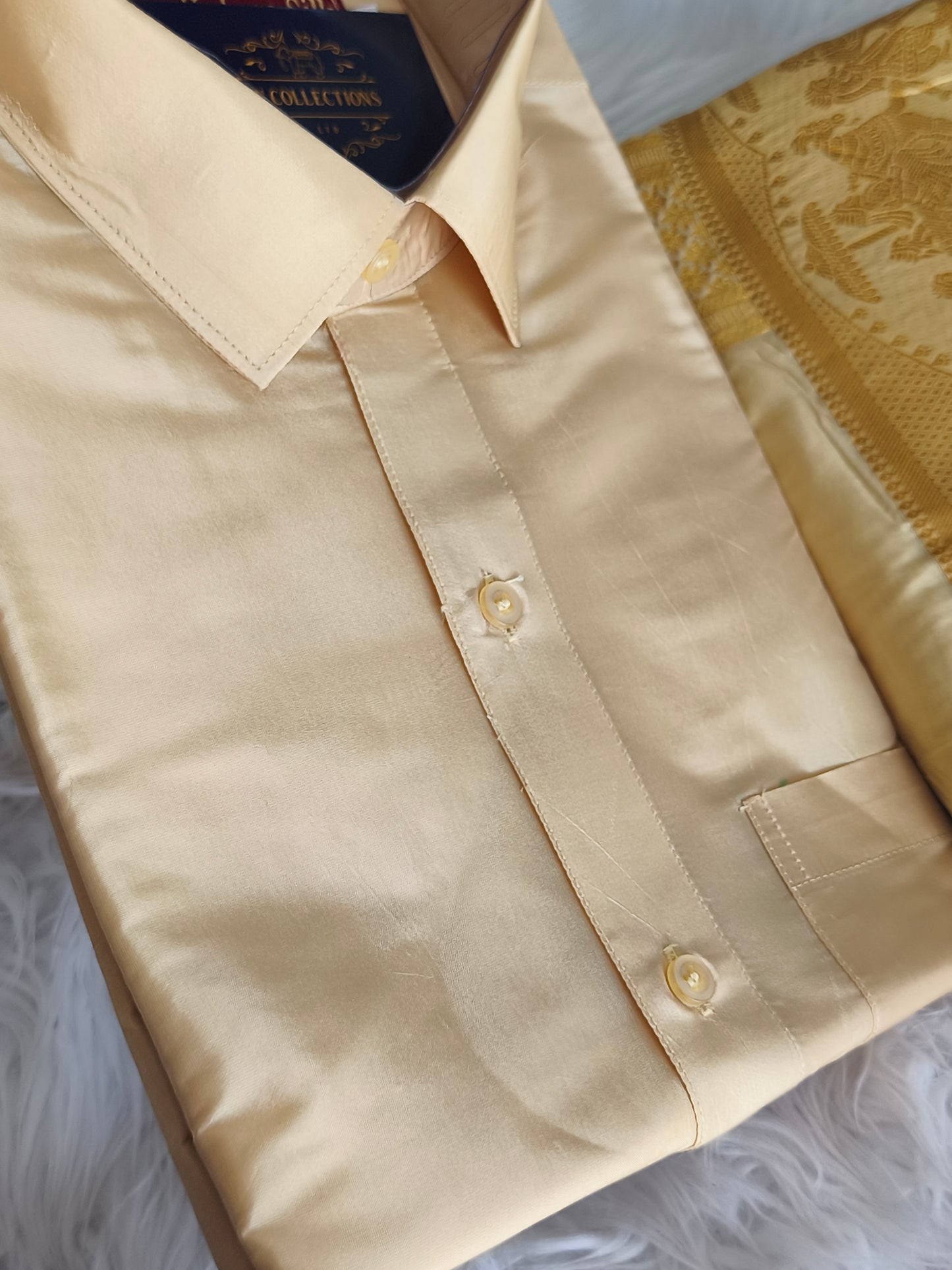 Luxury Pallakku Design Border Dhoti (Veshti) Shirt set
