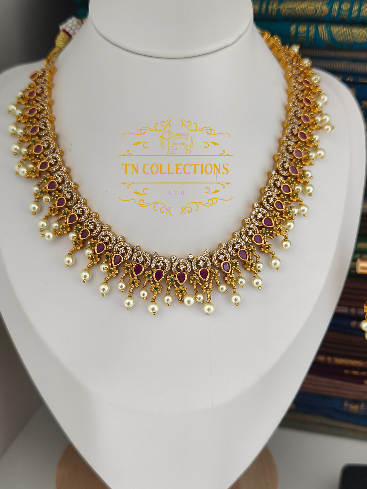 Matte Finish Necklace With Earrings