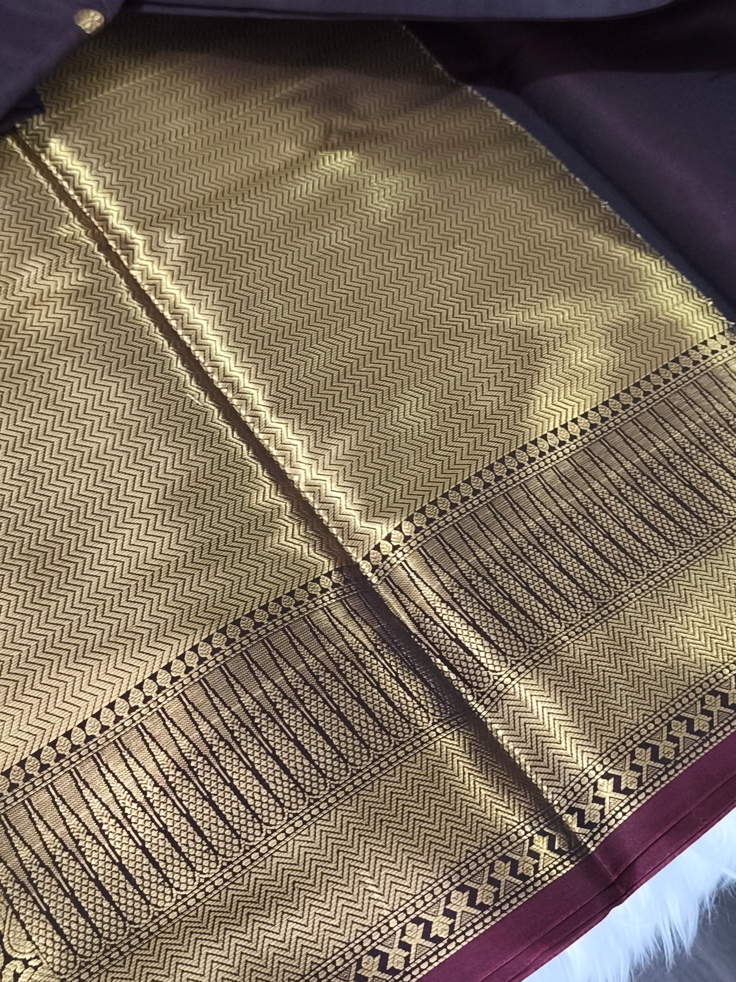Dark Brown Banarasi Semi kataan Soft Silk