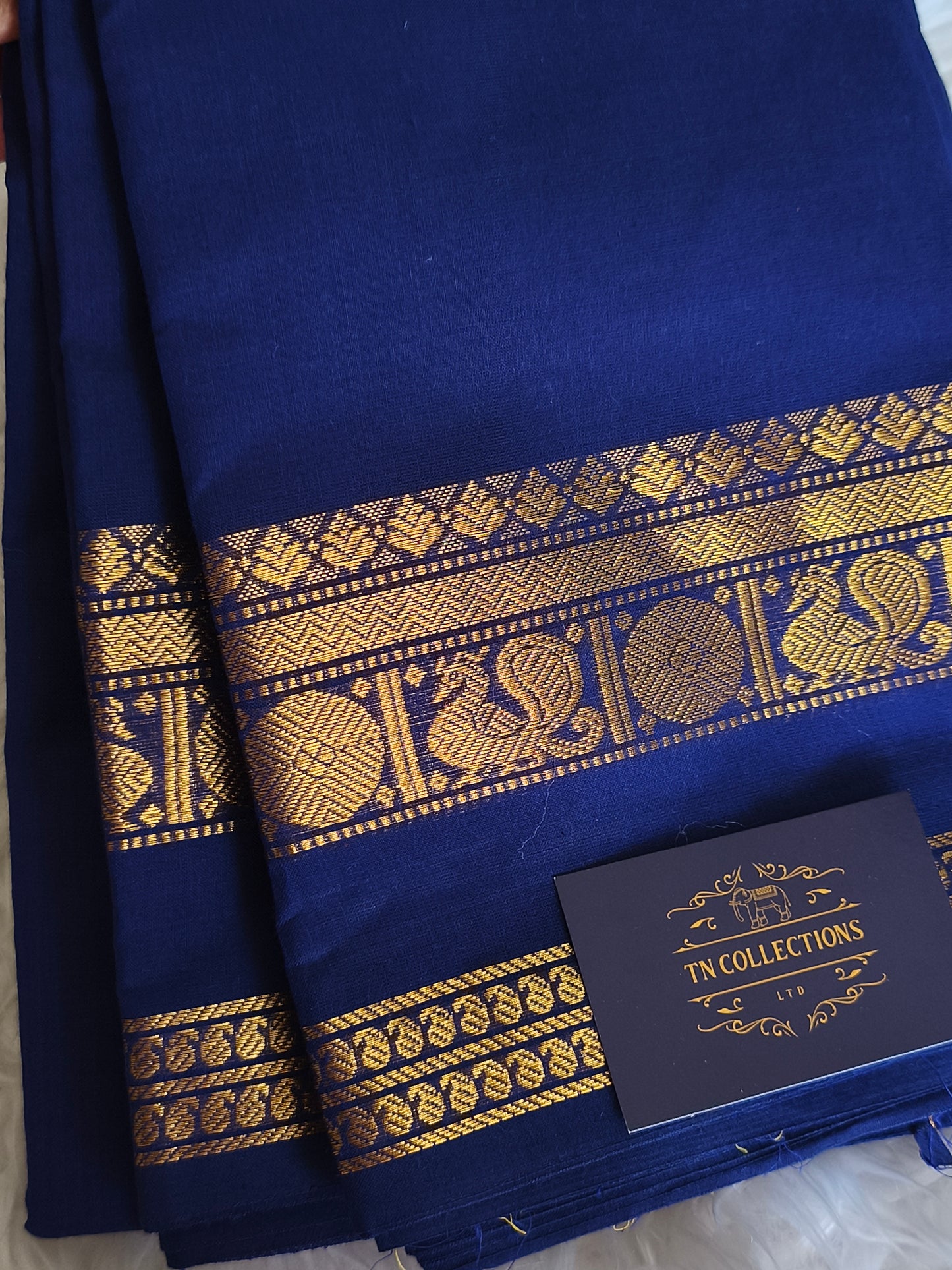 Pure handloom kanchi cotton saree (Blue)