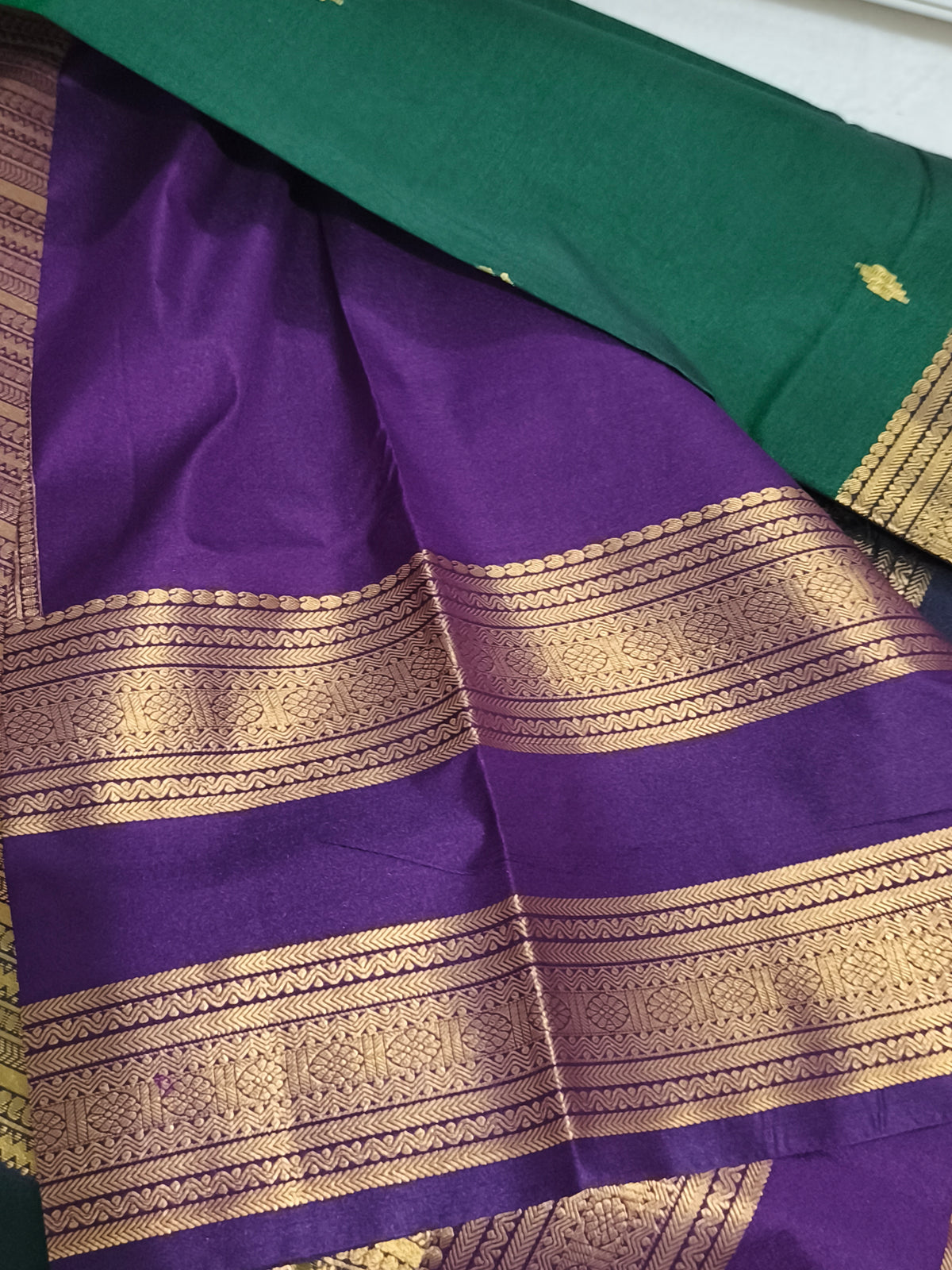 Trendy Semi Soft Silk Saree with contrast blouse and rich pallu
