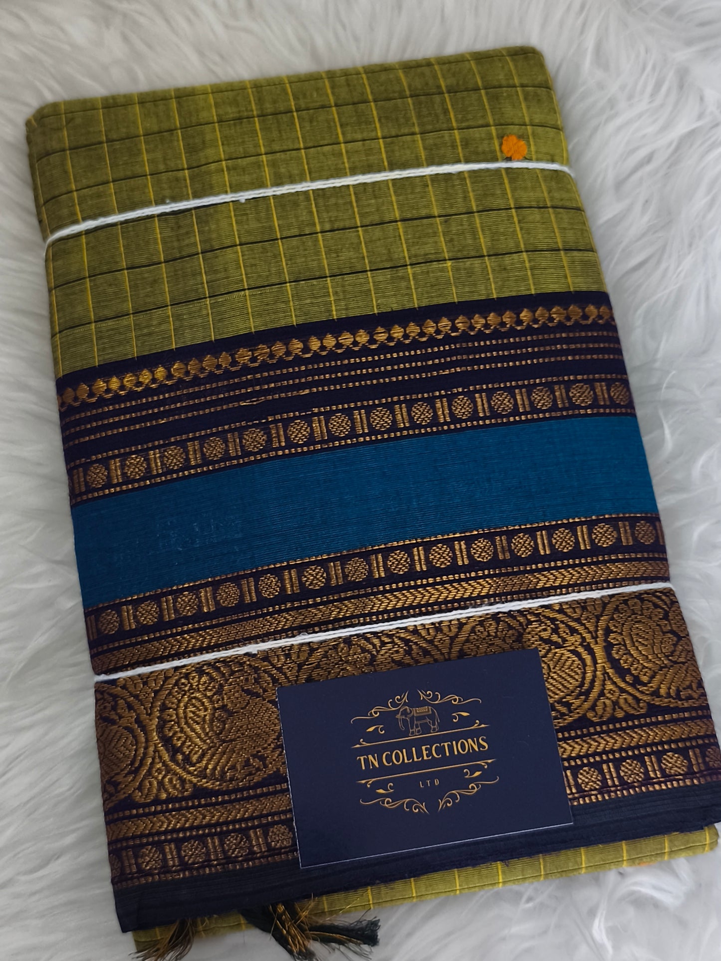Pure handloom checked design kanchi cotton saree