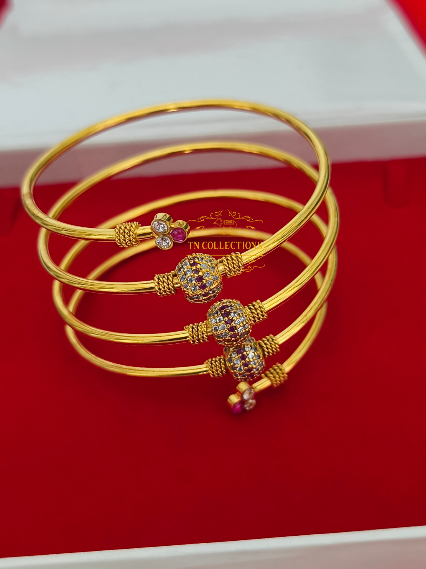 22ct Gold plated Traditional Bangle (Ball Design)
