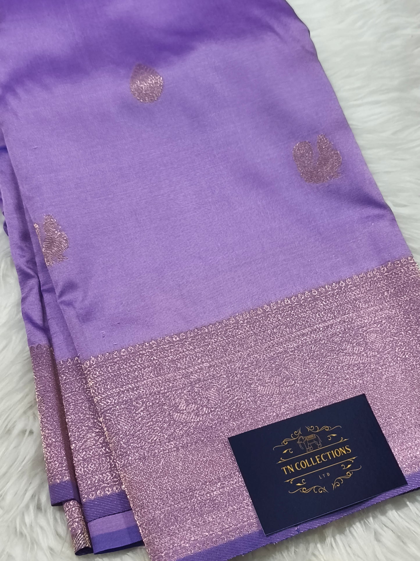 Lavender colour Kanchi Soft Silk Saree