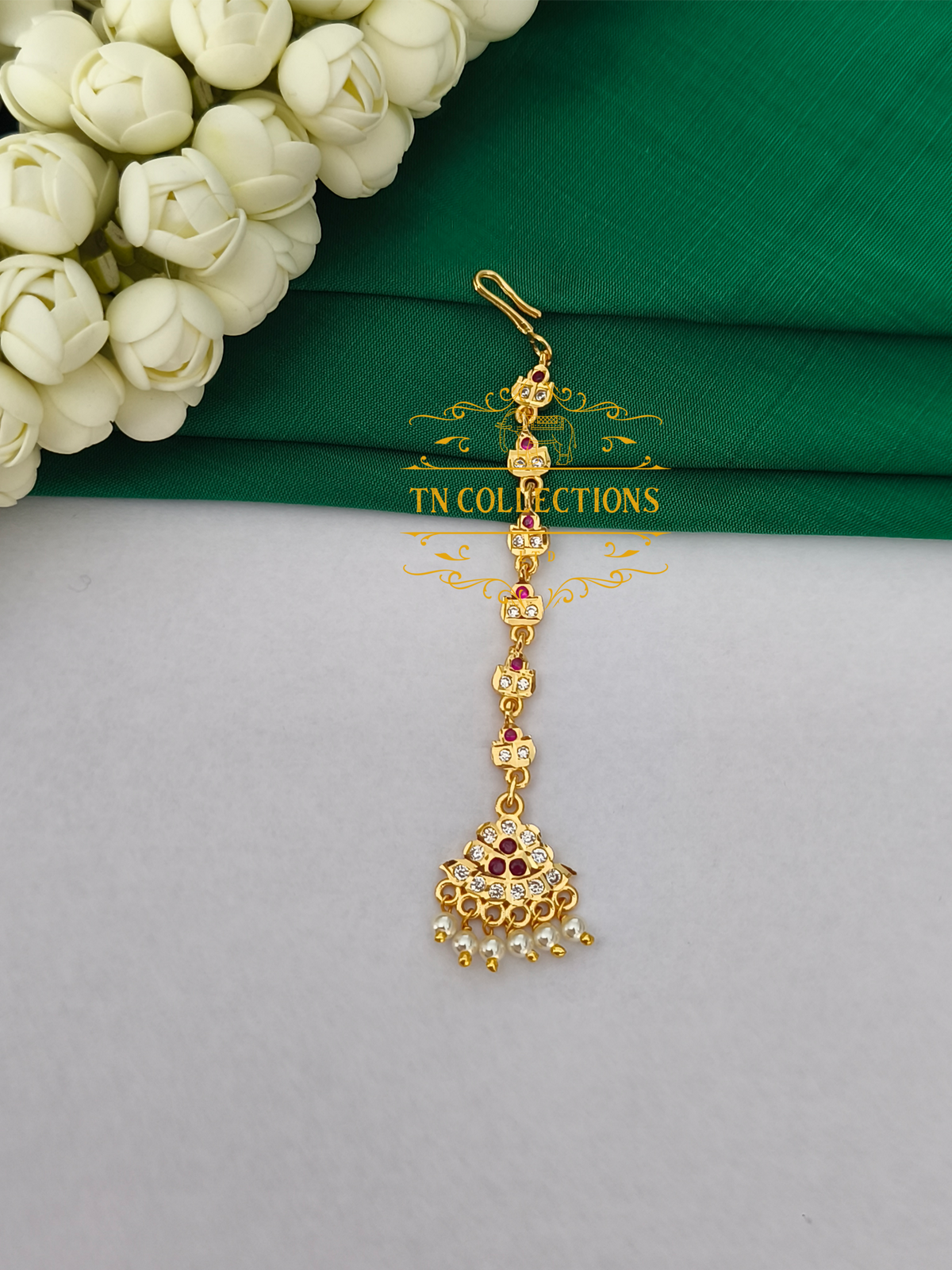 A Royal Bridal Statement  Set (Ruby & White)