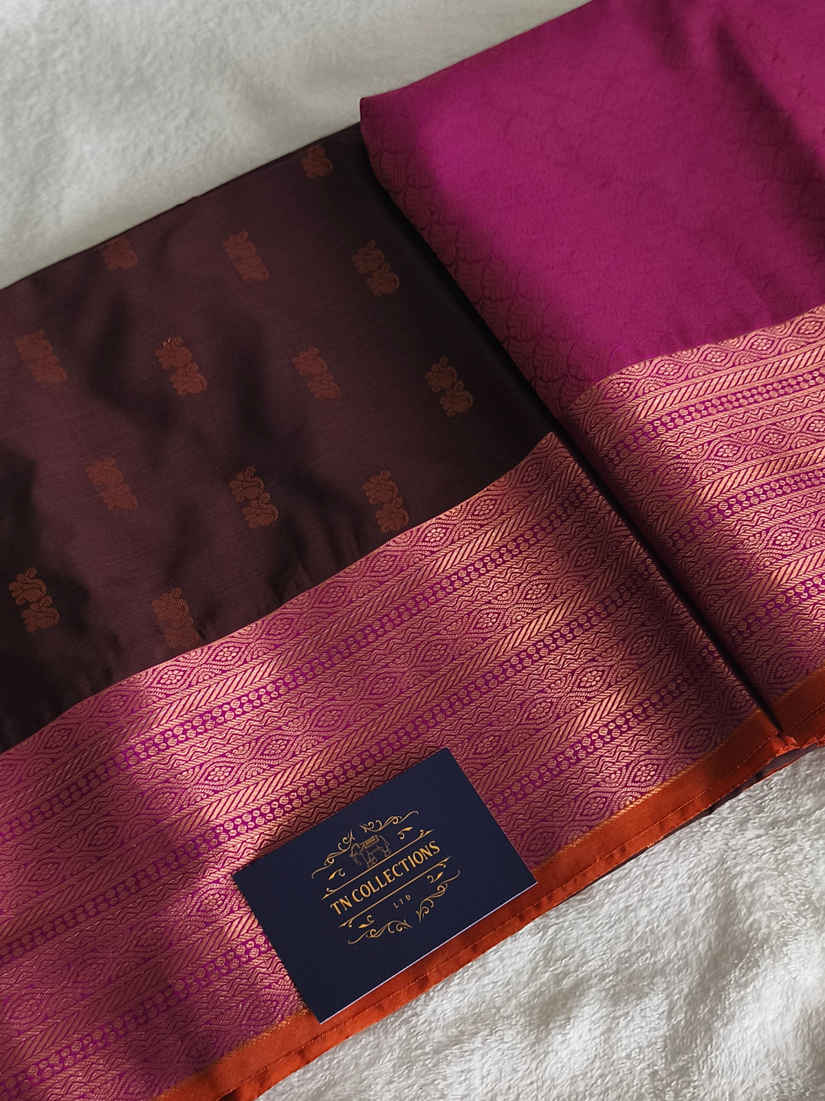 Dual shaded Luxury Soft Silk Saree with contrast blouse and rich pallu