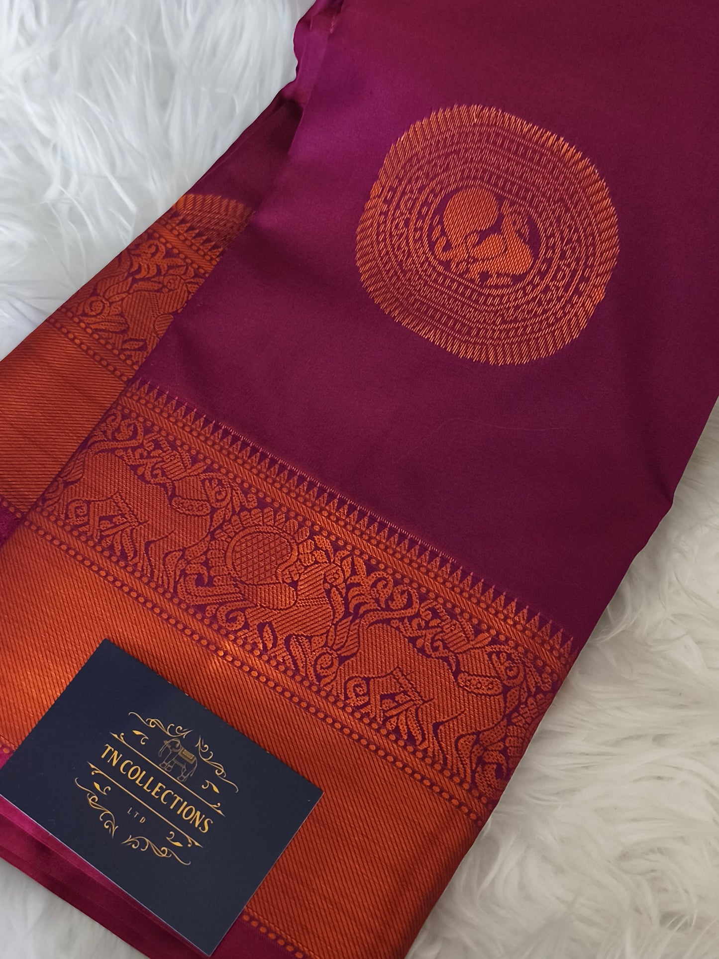 Traditional Kanchi embossed Soft Silk saree