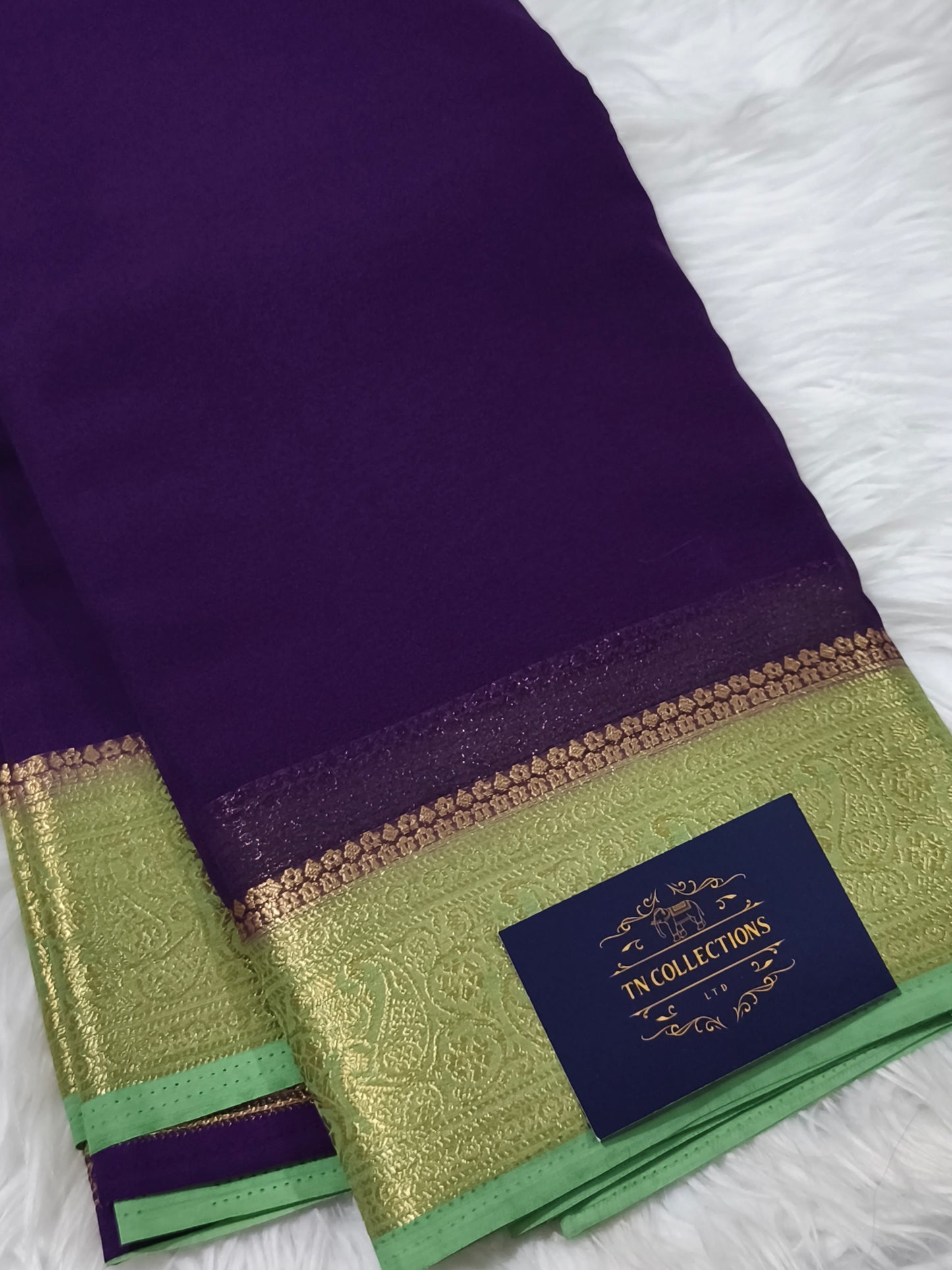 Purple Chiffon Georgette saree
