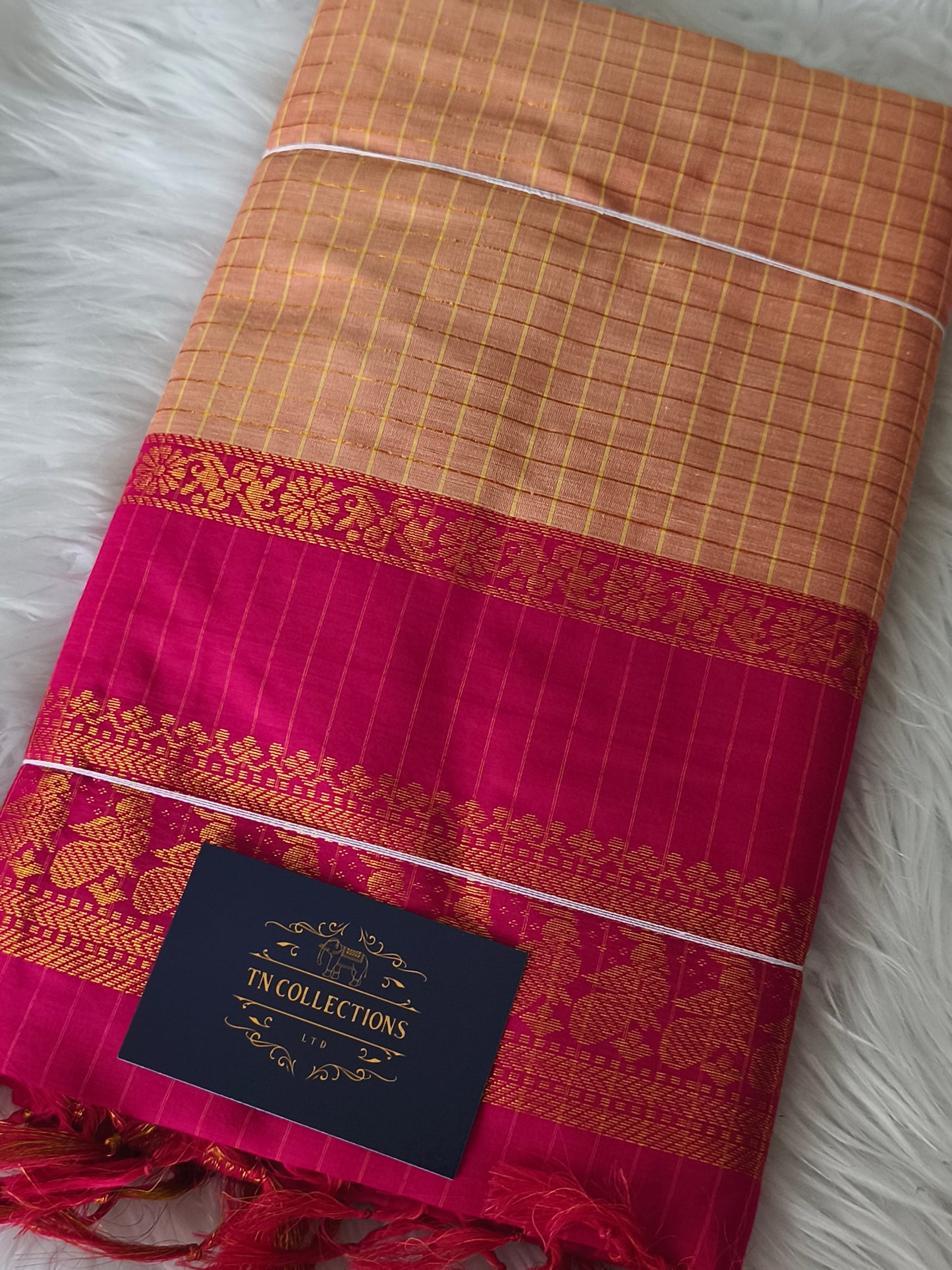 Checked Design Kalyani Cotton Saree