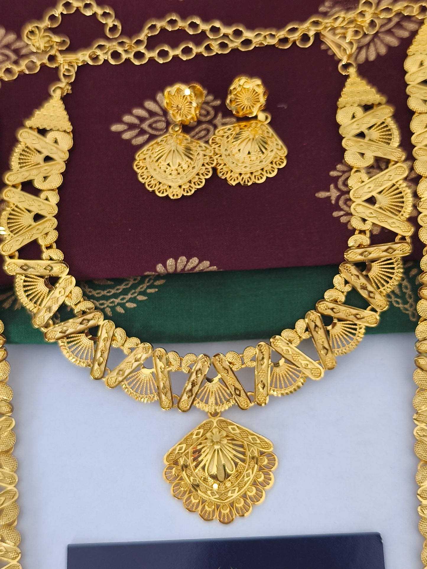One gram gold plated semi bridal set