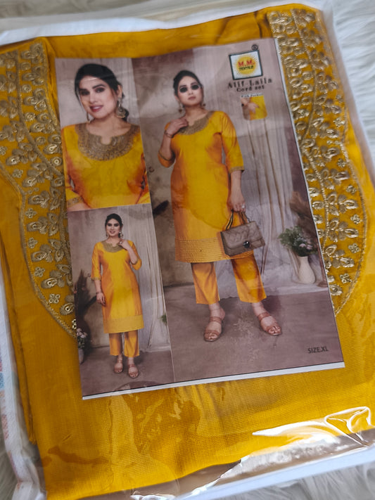 Yellow Trendy Co-ords sets (Size XL)