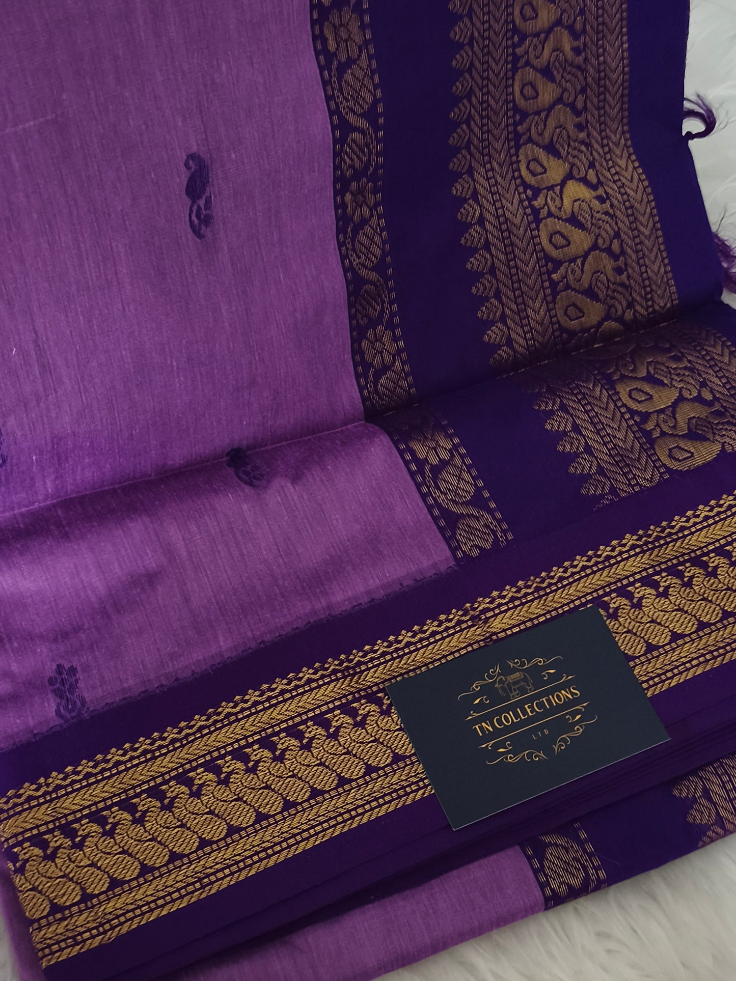 Lavender Purple Kalyani cotton Pattu Saree