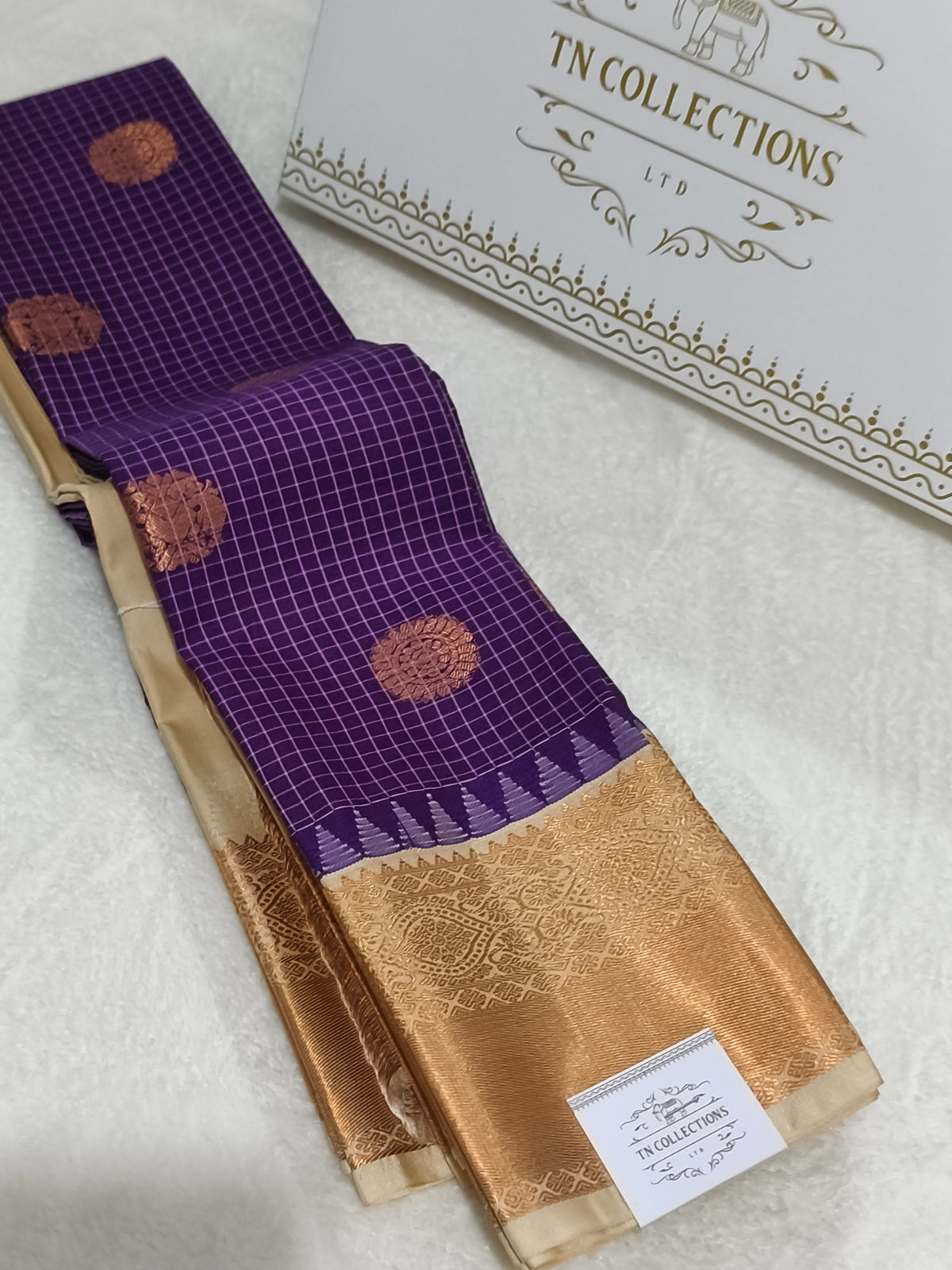Checked Kanchi Semi Silk Saree