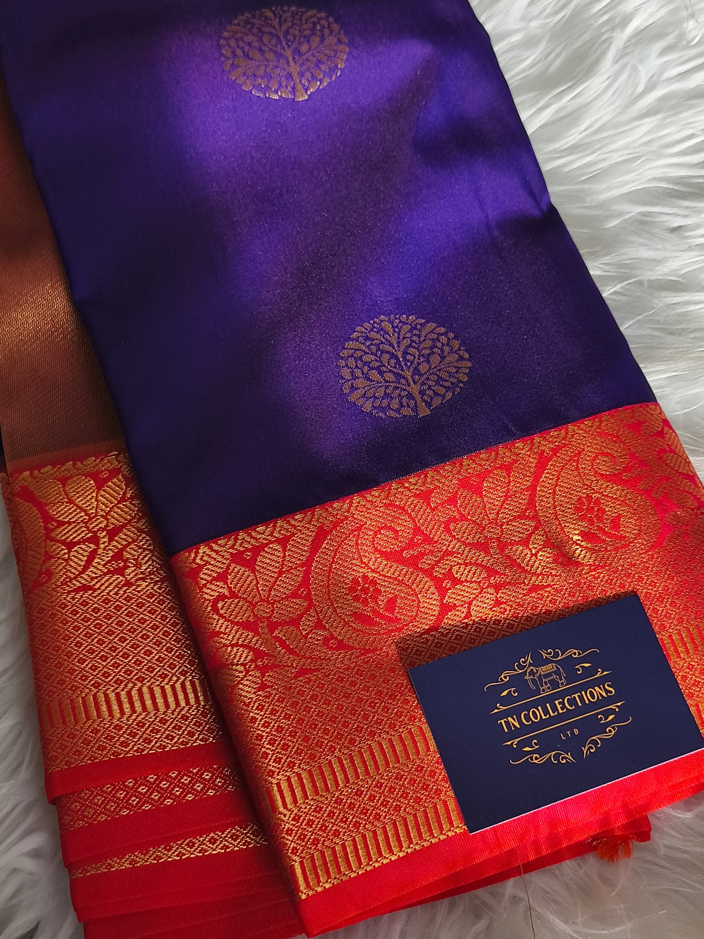 Semi Kanchipuram Silk Saree (Purple)