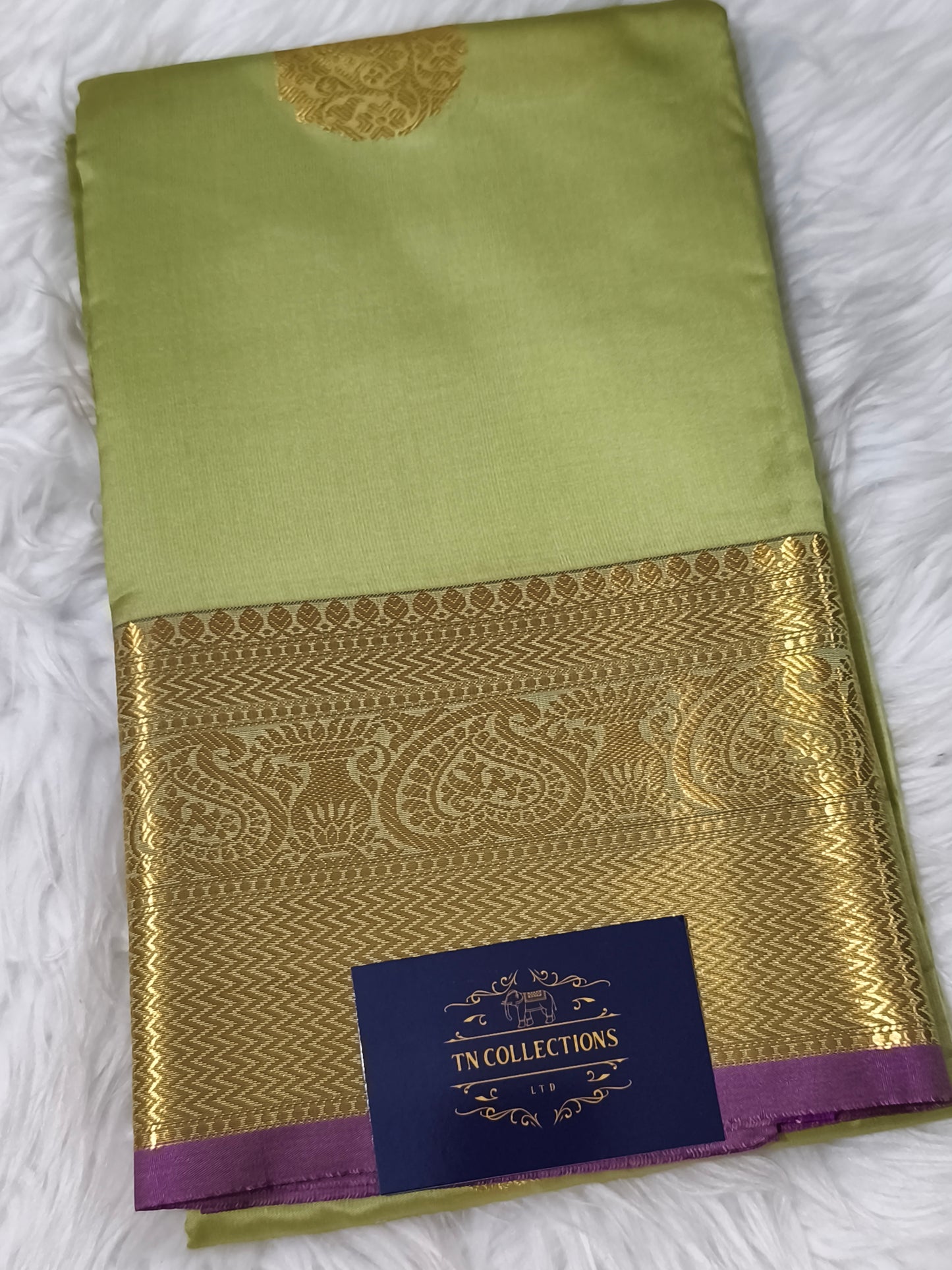 Luxury Semi Soft Silk Saree (Pastel Green)
