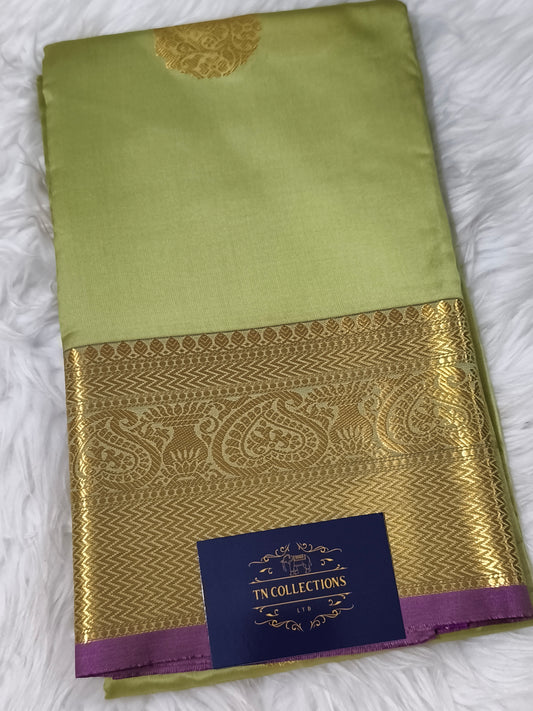 Luxury Semi Soft Silk Saree (Pastel Green)