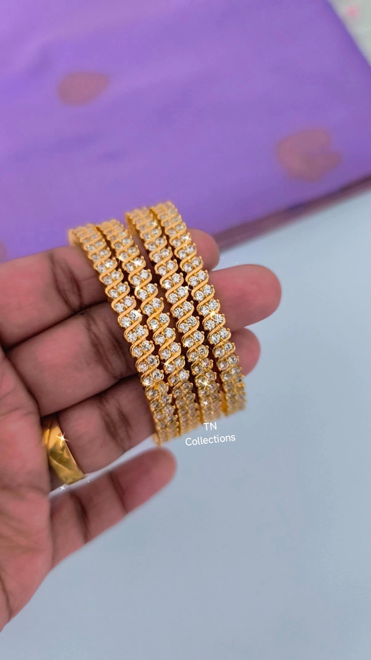 Micro gold plated Bangles Set (Size 2.6)