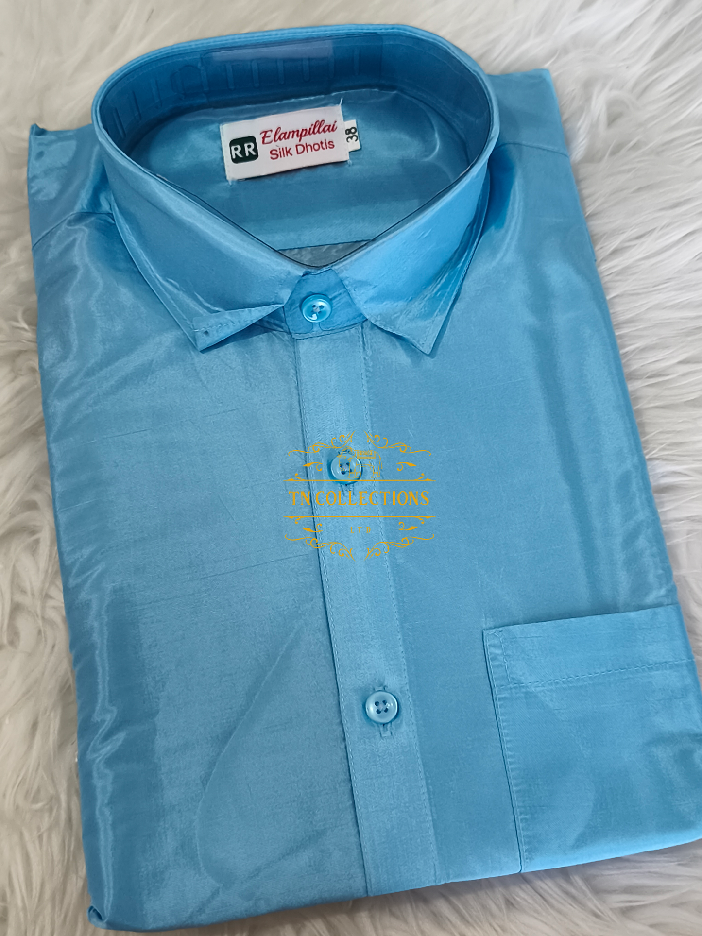 Blue Colour Veshti Shirt set